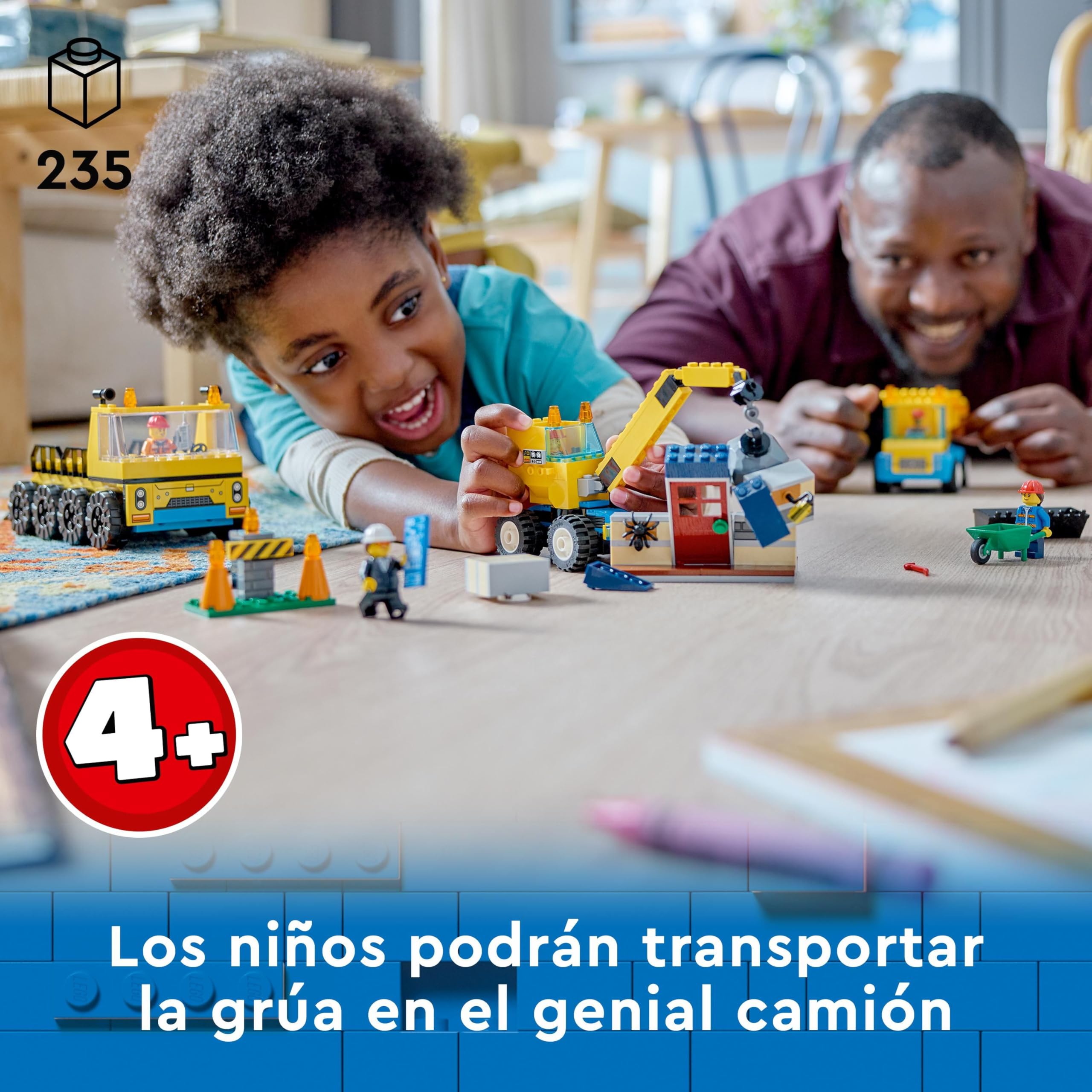 LEGO City Camiones de Construcción y Grúa con Bola de Demolición, Excavadora de Juguete, Camión Basculante y Vehículos de Transporte, Set de Aprendizaje para Niños y Niñas a Partir de 4 Años 60391
