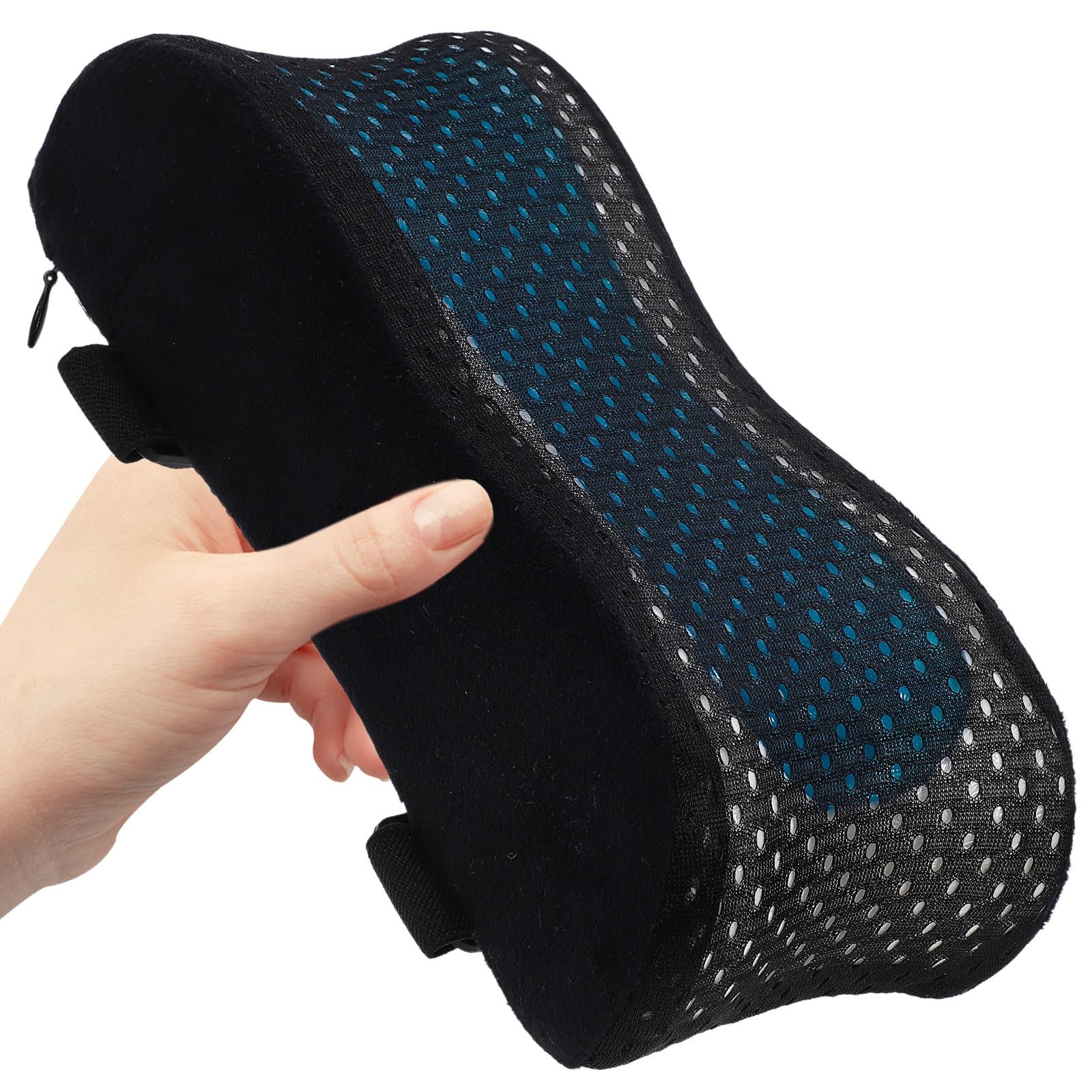 KALLORY 2pcs Coussin Accoudoir Ergonomique en Mousse à Mémoire et Gel pour Fauteuil de Bureau et Chaise de Jeu, Amorti Ferme pour Soulager la Pression des Coudes