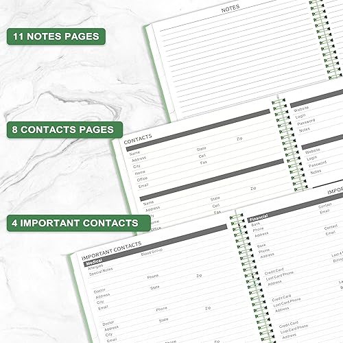 Miniatura 5 de Artfan  Agenda mensual 2021-2022  De 18 meses con pestañas y bolsillo, contactos y contraseñas, 9 x 11 pulgadas, papel grueso  Enero 2021 - junio