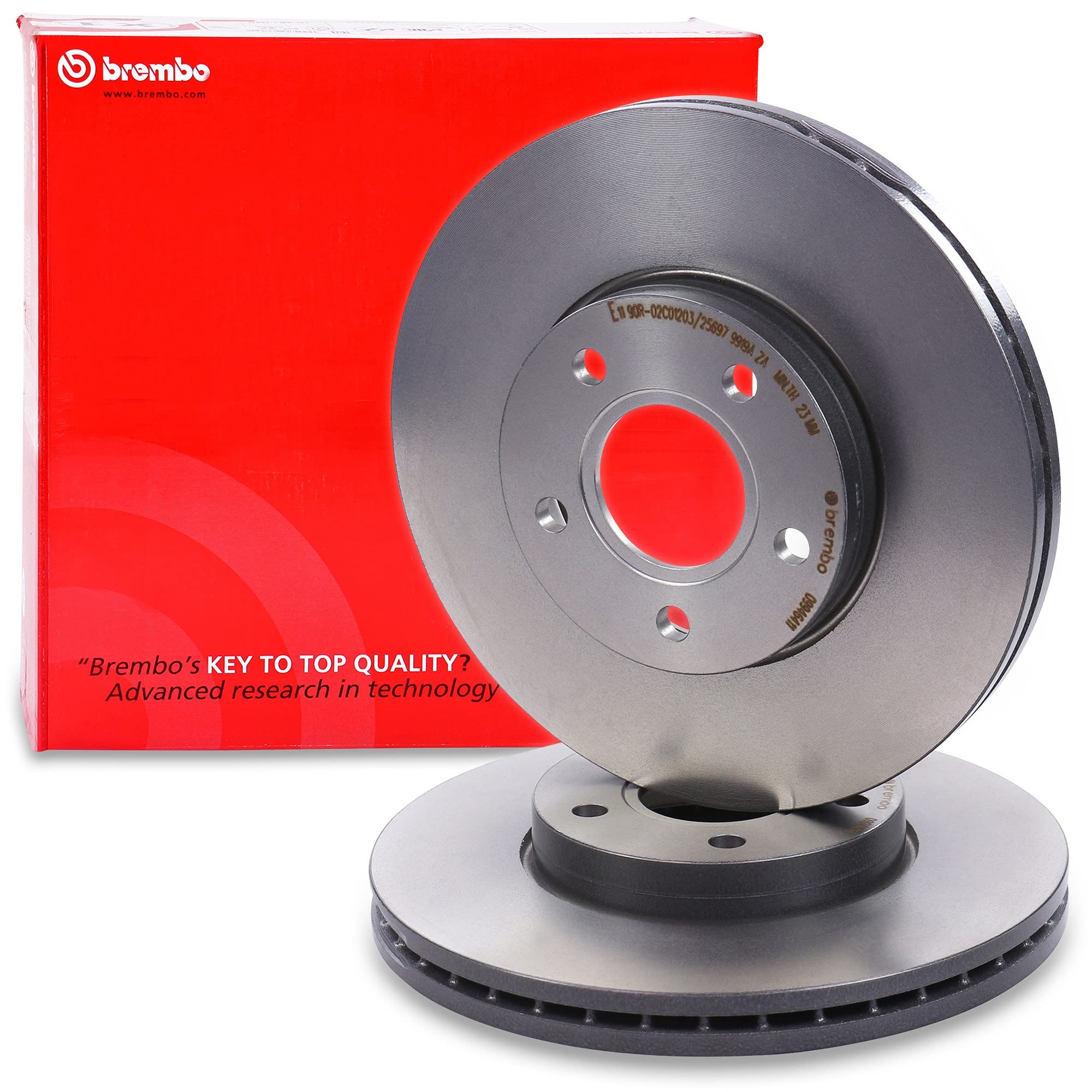BREMBO Set di freni Coated Disc Line dischi freno anteriori Ø 278mm ventilati + posteriori Ø 265mm pieni + pastiglie freno anteriori e posteriori Compatibile con FORD C-MAX, FOCUS C-MAX, FOCUS Mk2,