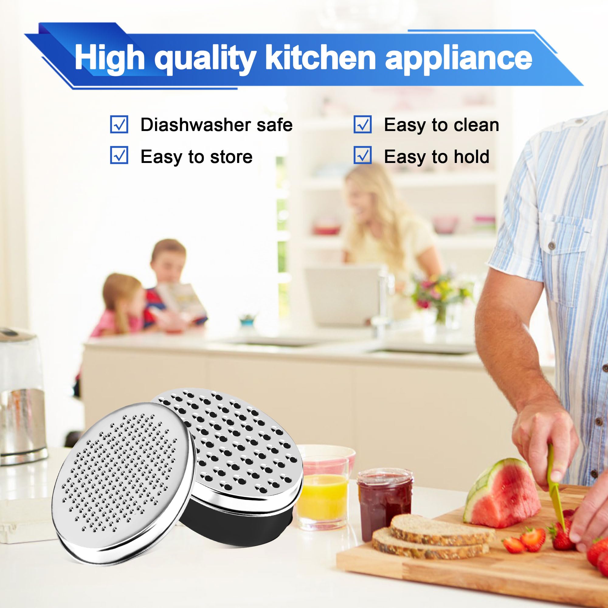 Grattugia Per Formaggio Con Contenitore | Acciaio Inox | Multiuso Per Verdure E Frutta | Gadget Cucina Pratico - Foto 9