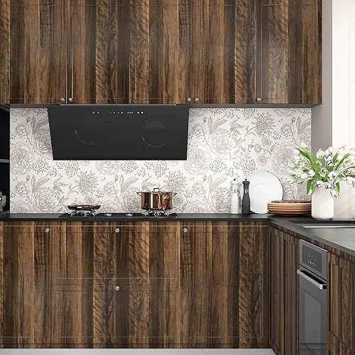 Miniatura 7 de Papel de contacto de madera marrón, papel tapiz de madera para despegar y pegar, papel de contacto con aspecto de madera para encimeras, papel tapiz