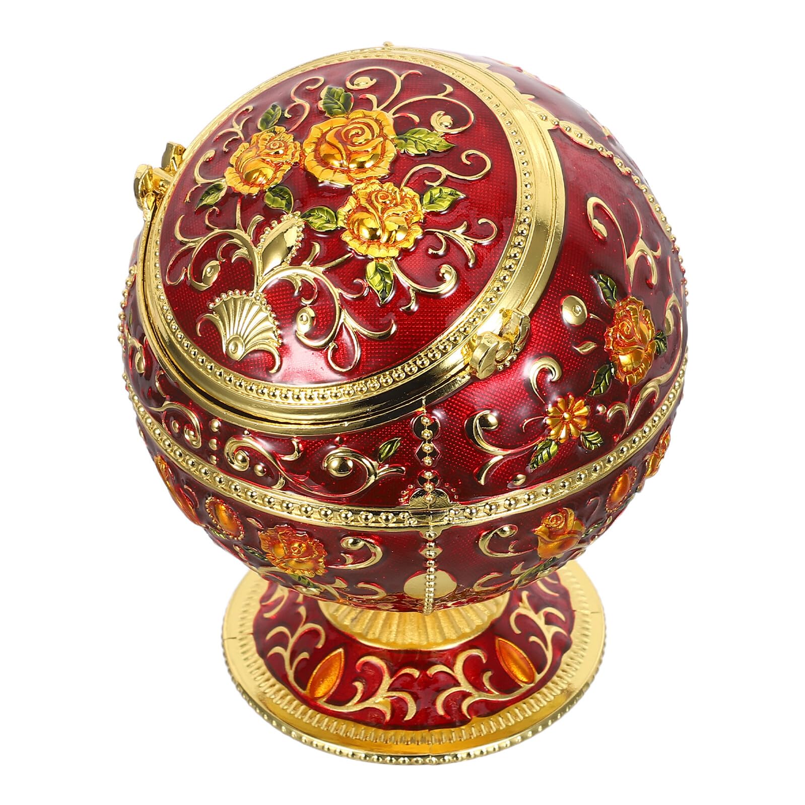 Cendrier pour femmes vintage : le cadeau déco idéal au motif floral rouge