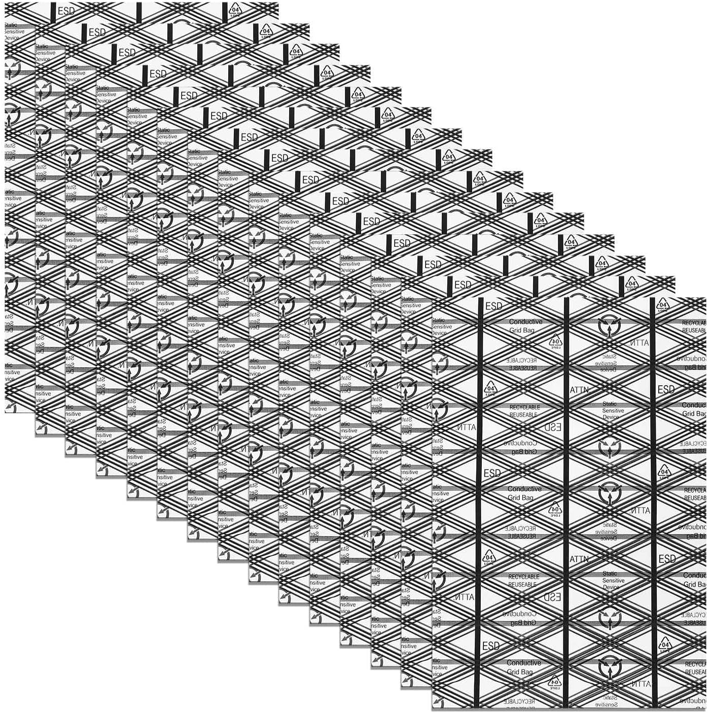 80pcs Anti Static Bags (10" x 15") - PE Open Top ESD Shielding Antistatic Bag, Fits Motherboard SSD HDD Hard Drive Video Card LCD Screen, Black