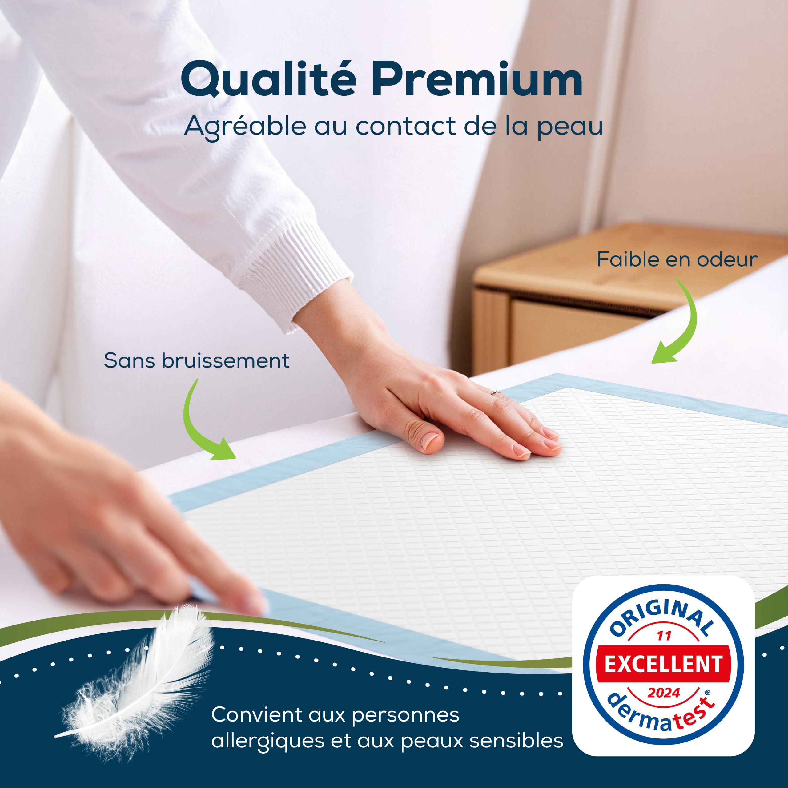 Sensalou Alèses Jetables 60x90 cm – 100 Pièces – Alèses Médicales Absorbantes et Imperméables pour Incontinence, Bébé, Personnes Âgées, Animaux, Soins, Lit, Protection Journalière, Hôpital, Hygiène