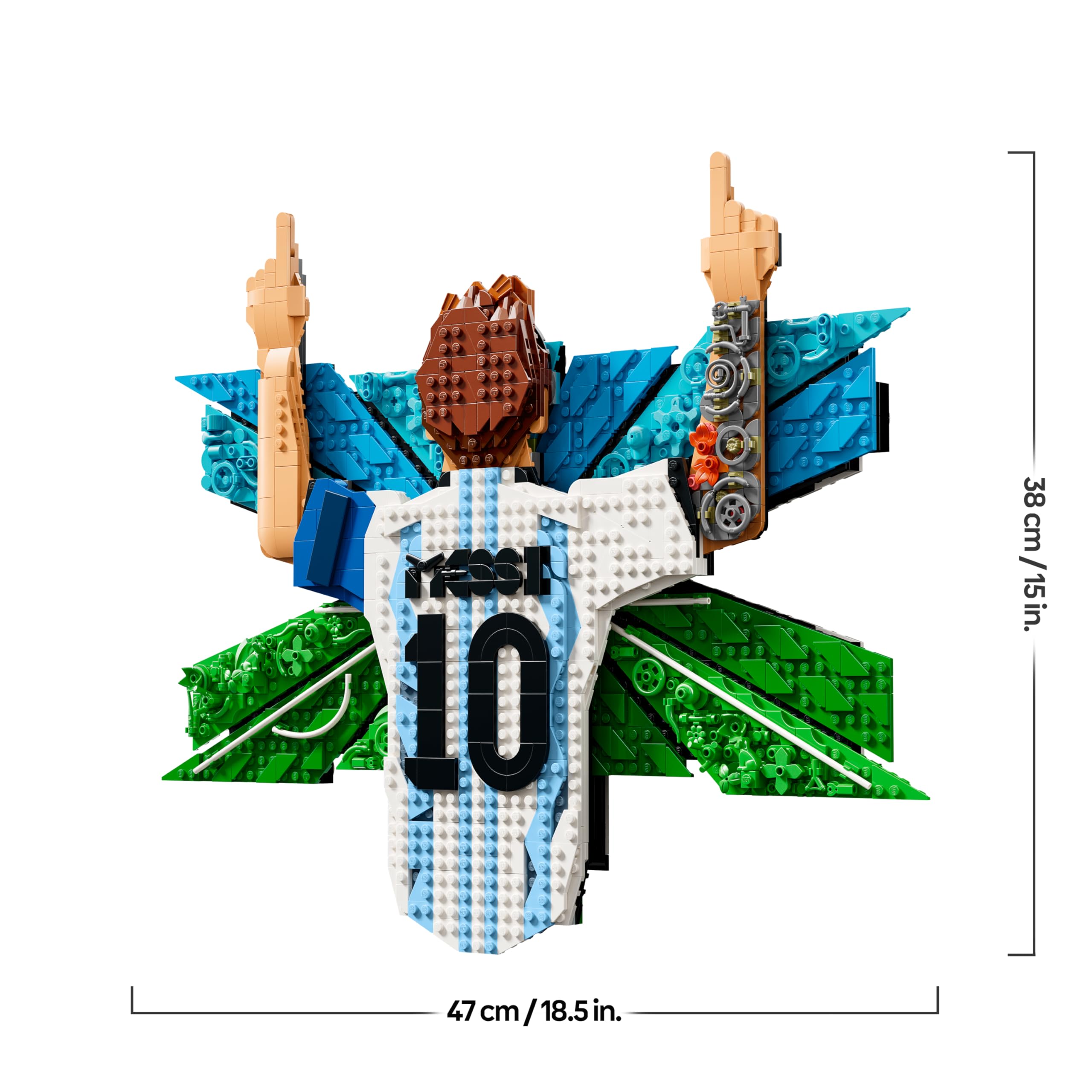 LEGO Editions Lionel Messi – Celebrazione - Set Wall Art 3D Fai da Te da Appendere - Decorazione da Parete per la Cameretta - Regalo a Tema Calcio per Bambini e Bambine da 14 Anni in su - 43018