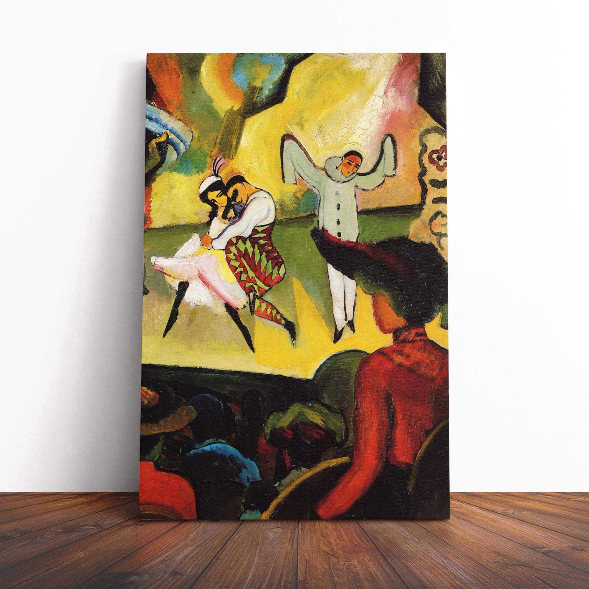 August Macke Russian Ballet Canvas Print | Gallery Wrapped 30mm Frame Wall Art | 20x14 inches | Ready to Hang | Modern Picture | Living Room Bedroom Lounge Office