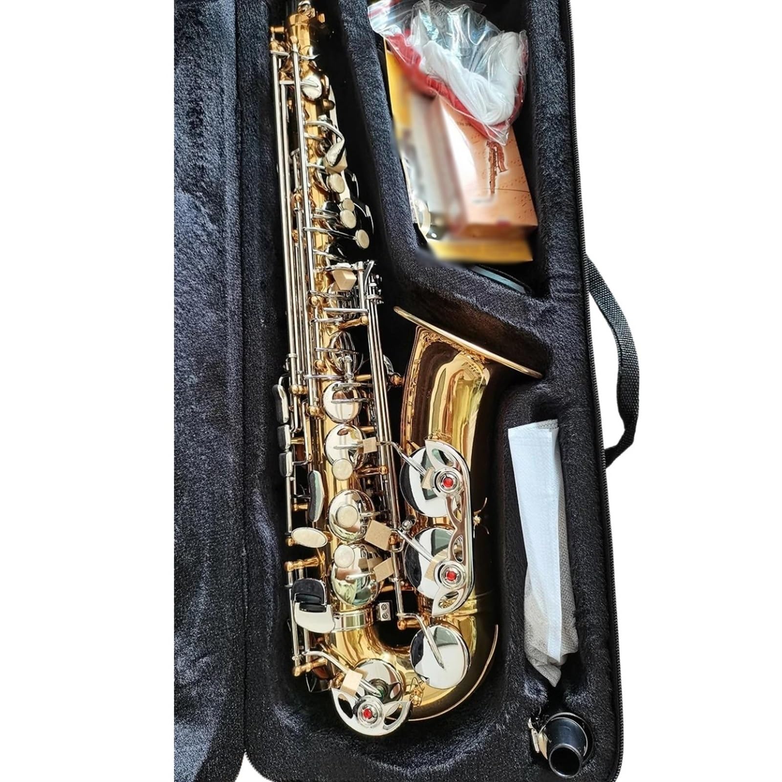 sassofono Sassofono Contralto Mib Laccato Oro Sax Contralto Strumento Musicale Jazz Professionale (Color : Cloth bag)