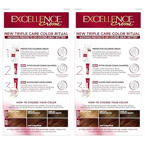 Miniatura 10 de L'Oreal Paris Excellence Crème - Tinte permanente para el cabello, color de cabello de triple cuidado, complejo Pro-Keratine para una cobertura del