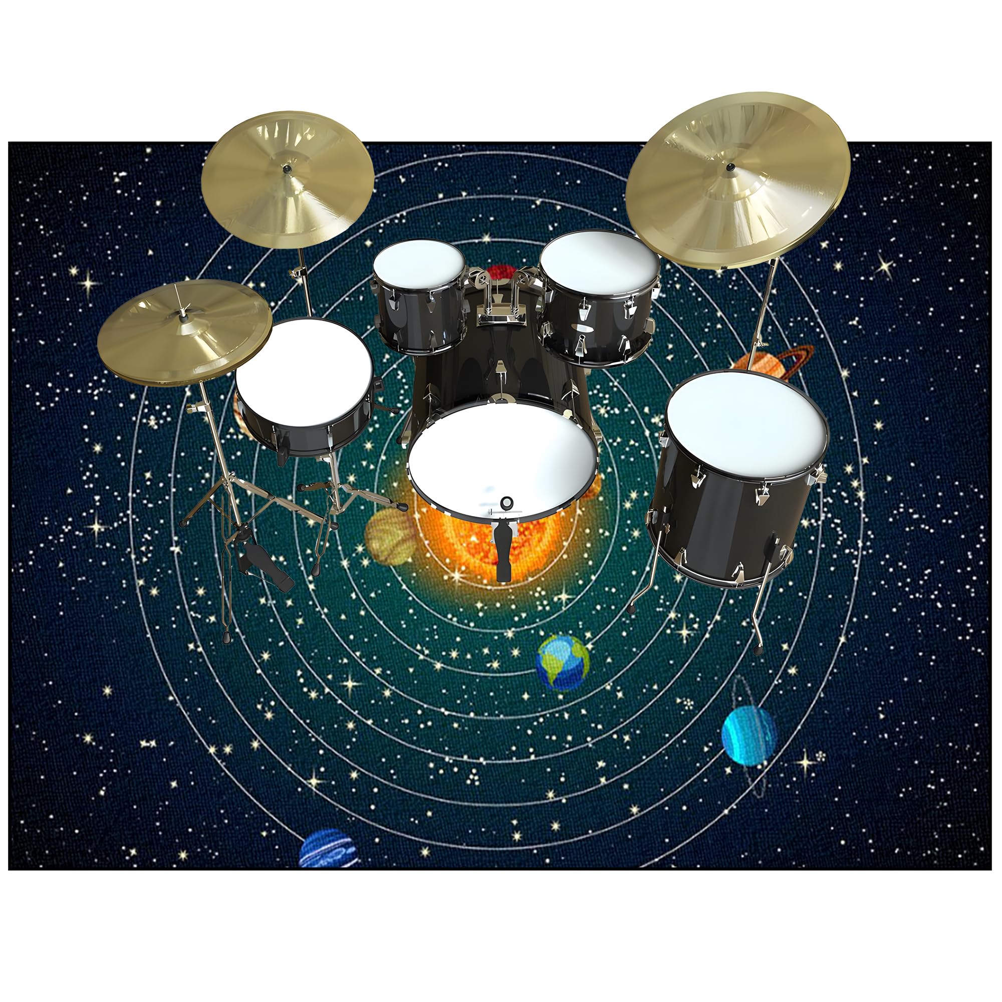 Tapis de Tambour antidérapant, insonorisant, 170 x 140 cm Tapis de Batterie Électronique Non Glissant Tapis à Tambour Insonorisé pour Kits de Batterie, Grosse Caisse, Caisse Claire et Piano
