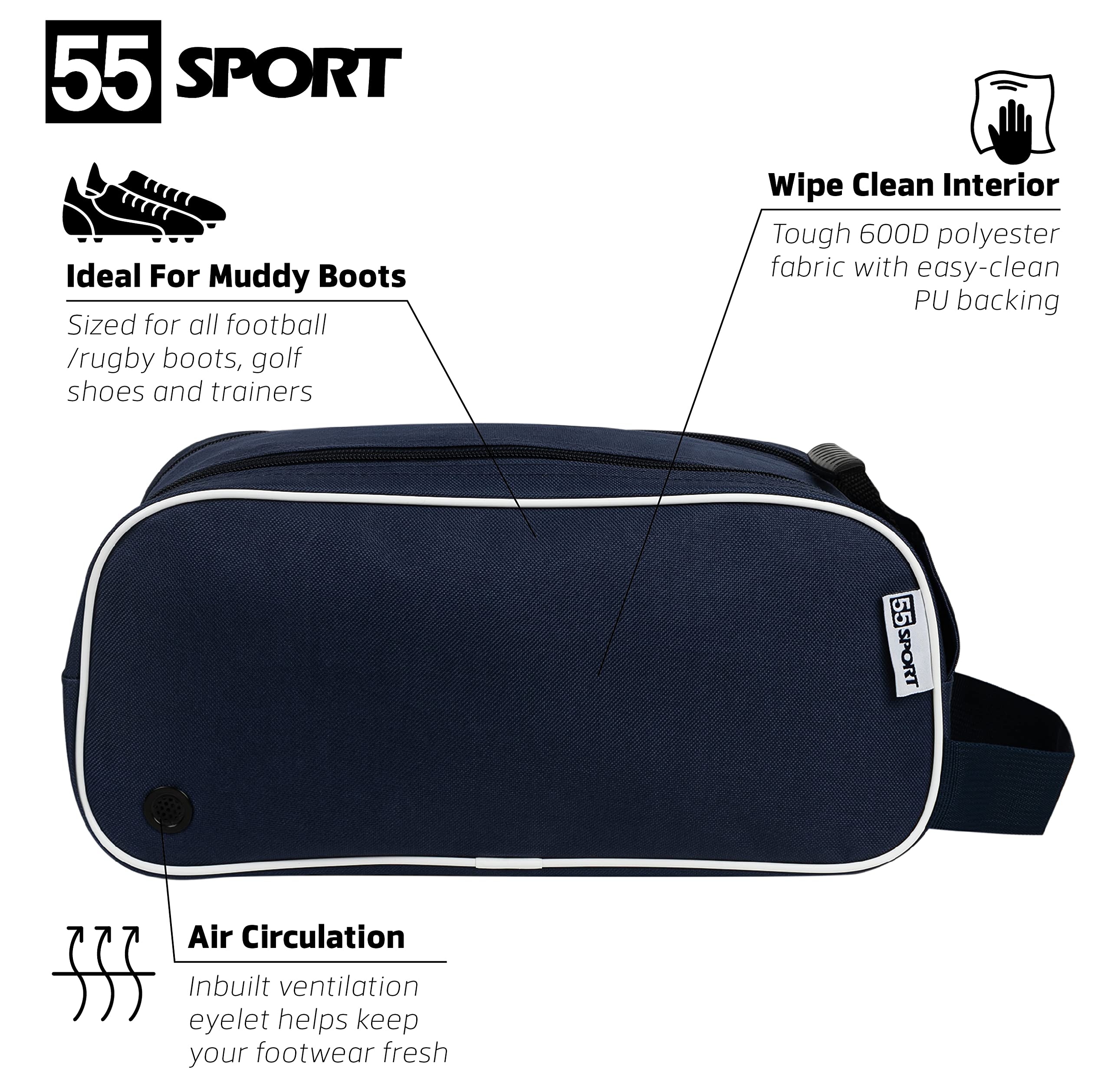 55 Sport Classic Football Boot and Shoe Bag - Navy - Image 2