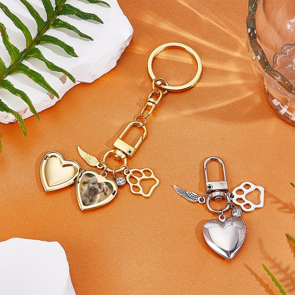 NBEADS 2 Pcs 2 Clolors Pet Heart Keychain - Image 4