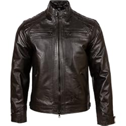 Chaqueta Cuero Ducati Aviatrix Chaqueta Biker De Cuero Autentica Para Hombre Con Diseno De Hombros De Diamante (44T9)