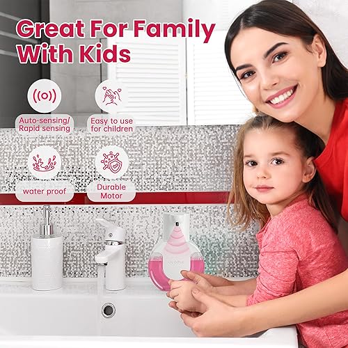 Miniatura 3 de Dispensador automático de jabón espumoso, soporte de pared sin contacto y tableta perfumada incluida, 15 onzas, automático con 4 niveles ajustables,