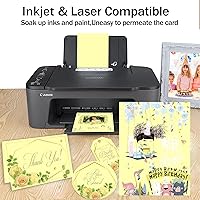 Vista 3 de 24 hojas de cartulina amarilla de 8.5 x 11 pulgadas, papel grueso, cartulina Goefun de 80 libras para impresora para invitaciones, menús, bodas