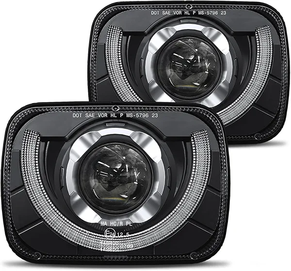 HWSTAR 2025 2000% Bright 5x7 7x6 H6054 Led Headlights Compatible w/Jeep Wrangler YJ Cherokee XJ [DOT][Anti-glare][DRL Turn Signal] Sealed Beam Ford Chevy Express GMC Savana Toyota Nissan D21 etc