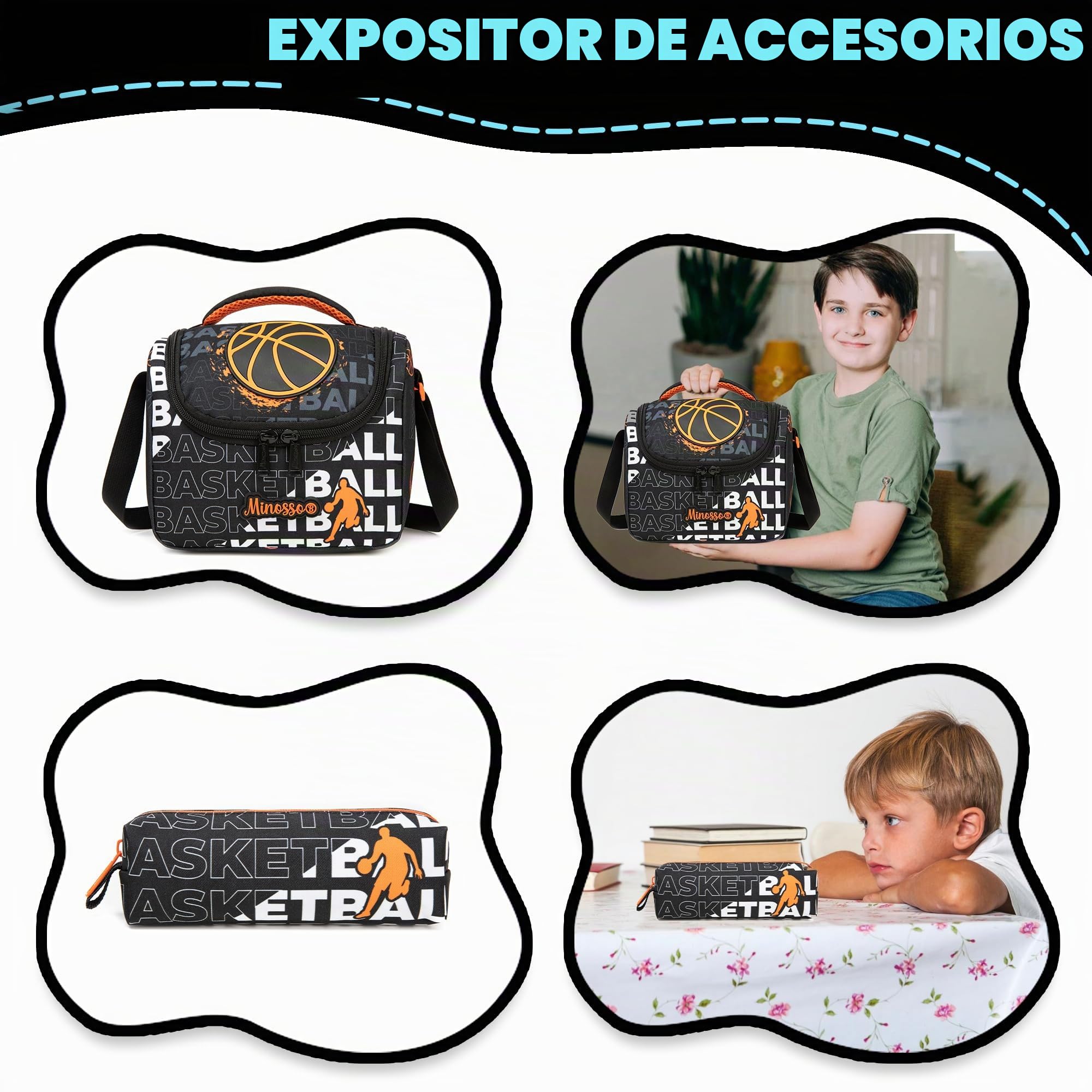 HTgroce Mochila Escolar con Ruedas Niños Trolley Estudiantes de Primaria Carros para Mochilas Bolsa de Almuerzo Estuche Escolares Equipaje de Viaje
