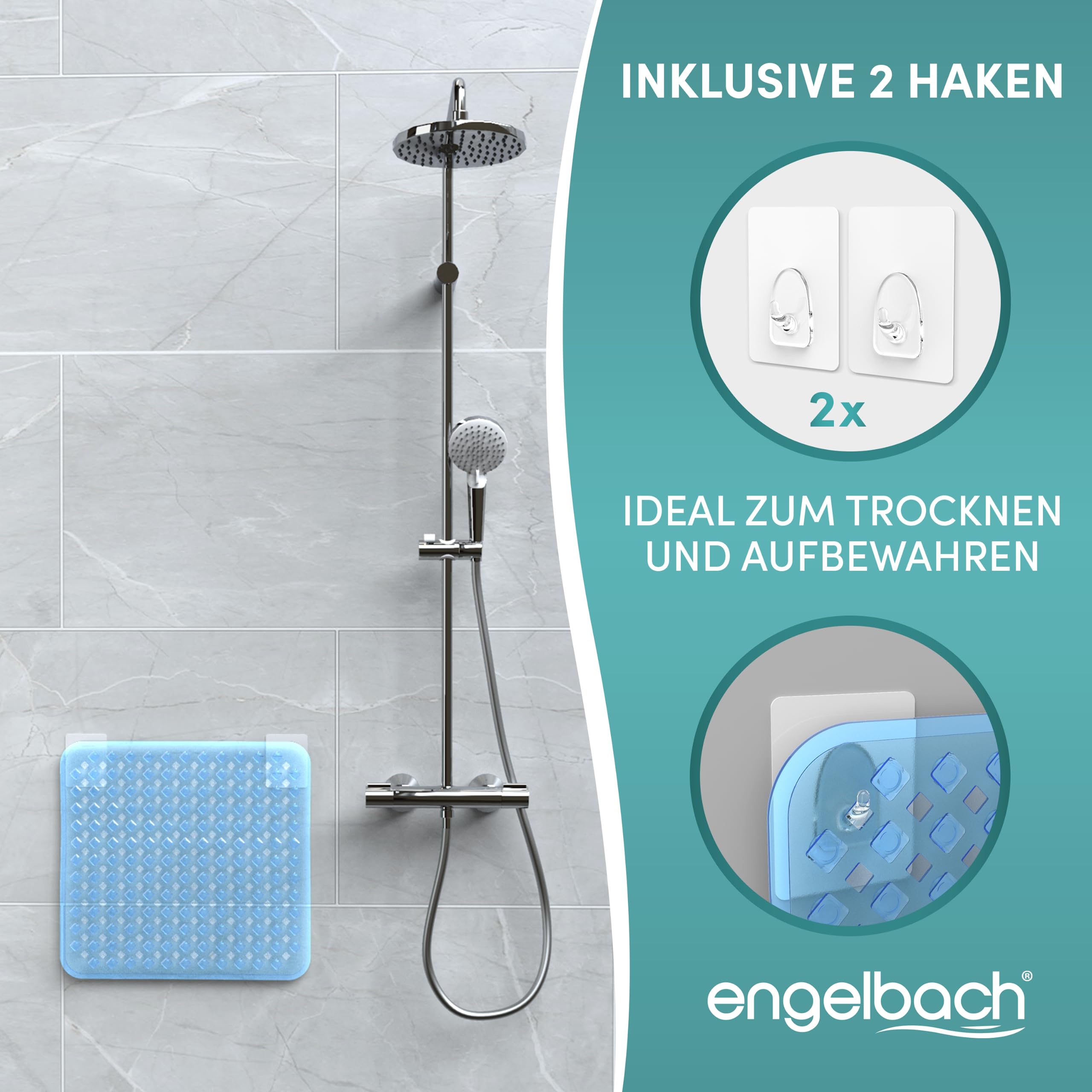 Douchemat Antislip , 48 X 48 Cm Antislipmat Voor De Douche Met Zuignappen En L 1155731