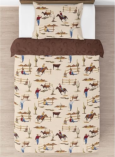 Vista 15 de Sweet Jojo Designs Juego de edredón individual de 2 piezas (vaquero occidental) para niños, ropa de cama para niños, ropa de cama en una bolsa