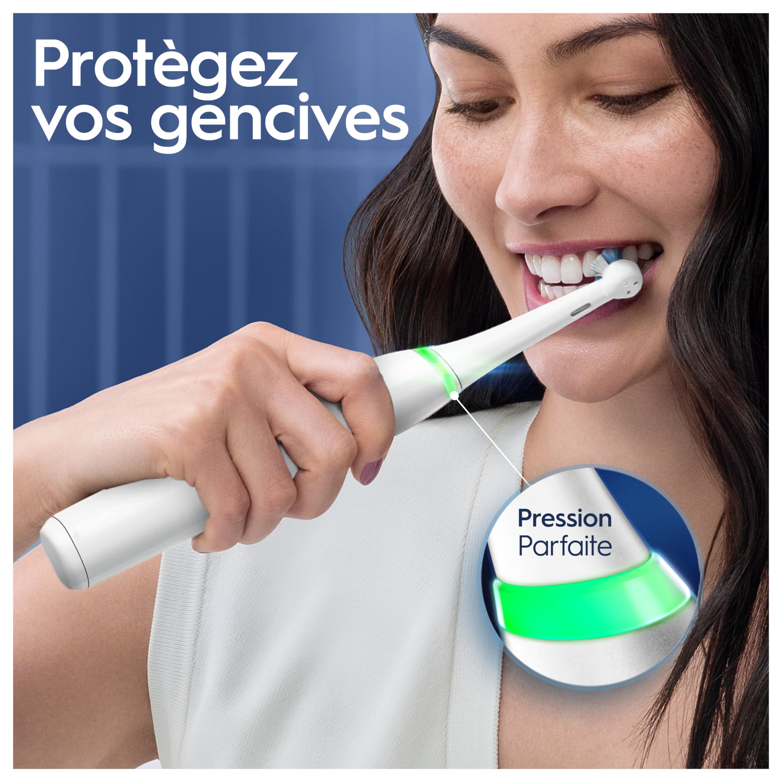 Oral-B iO 8N Brosse À Dents Électrique Blanche connectée Bluetooth, 2 Brossettes, 1 Étui De Voyage, Ensemble de 4 pièces