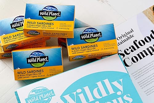 Vista 7 de Wild Planet, Sardinas en aceite de oliva virgen extra con limón, 4.375 onzas