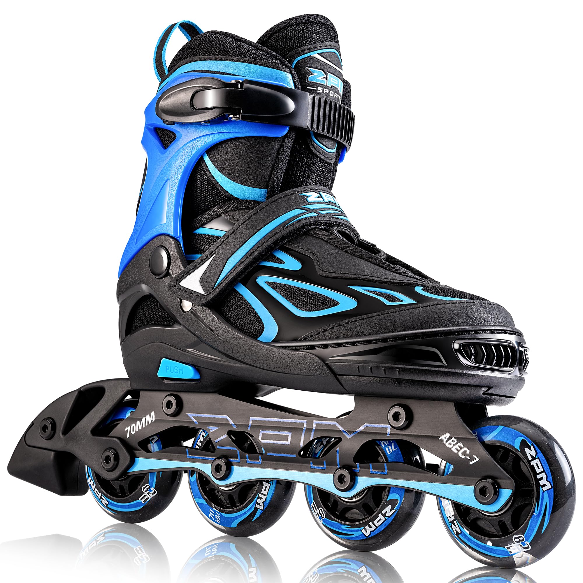 2pm Sports Adjustable Kids Inline Skates, Inline Skates for Boys and Girls - Blue Large โ image 1