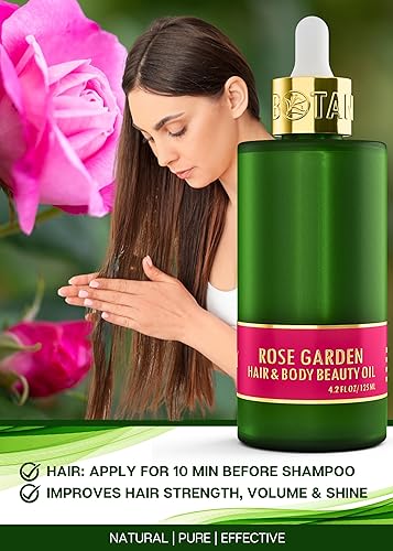 Miniatura 4 de Aceite nutritivo botánico para cuerpo y cabello  Jardín de rosas  Cuidado de la piel orgánico, puro y natural (4.2 fl oz  4.2 fl oz)