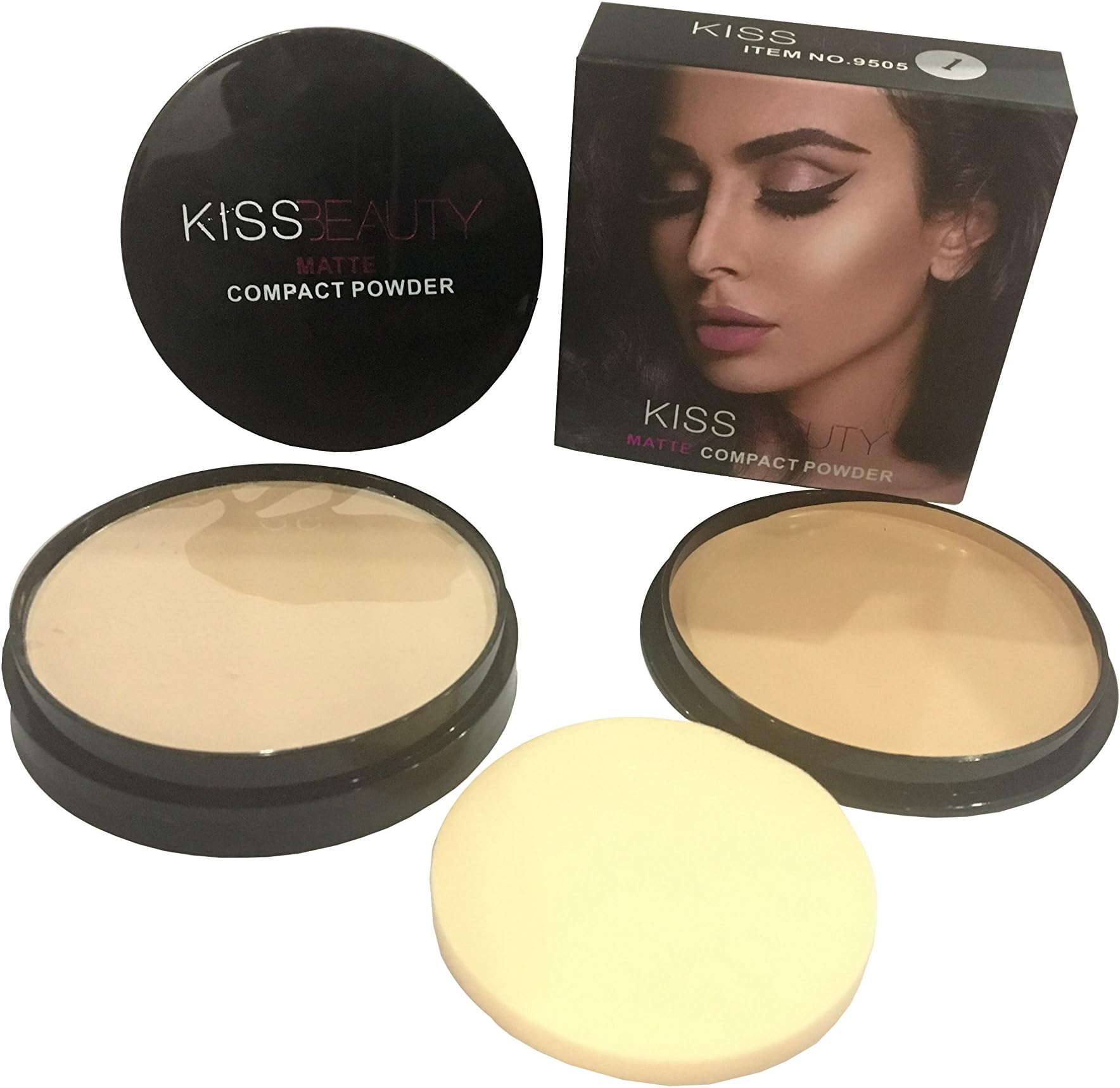 Glamouroui® Kiss Beauty Powder Cake Matte 2 In 1 Compact