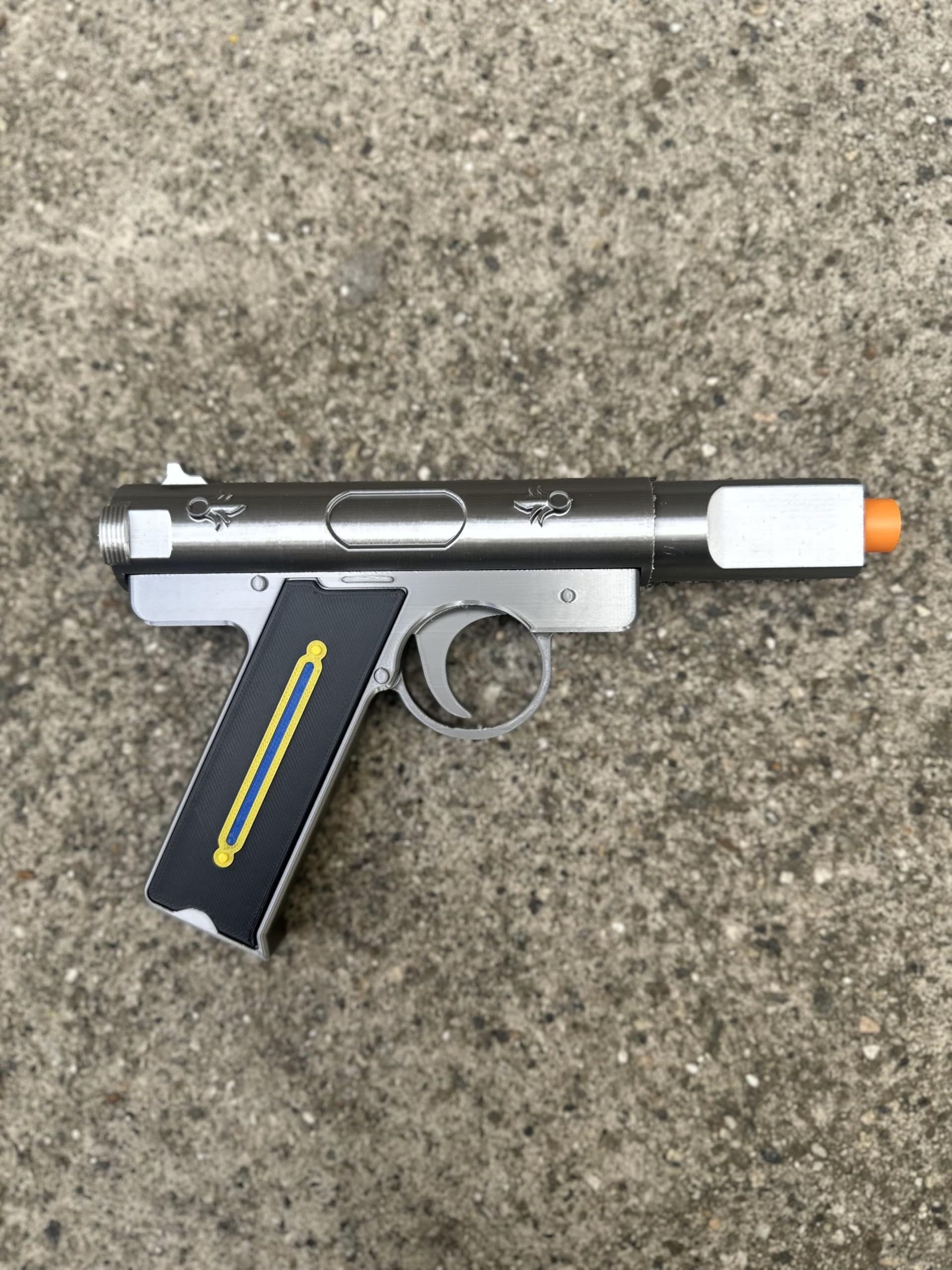 SEES Evoker Replica – Inspired by Persona 3 – 3D Printed Anime Cosplay Prop – Silver & Black with Engraved Details – Safe Non-Functioning Display Model