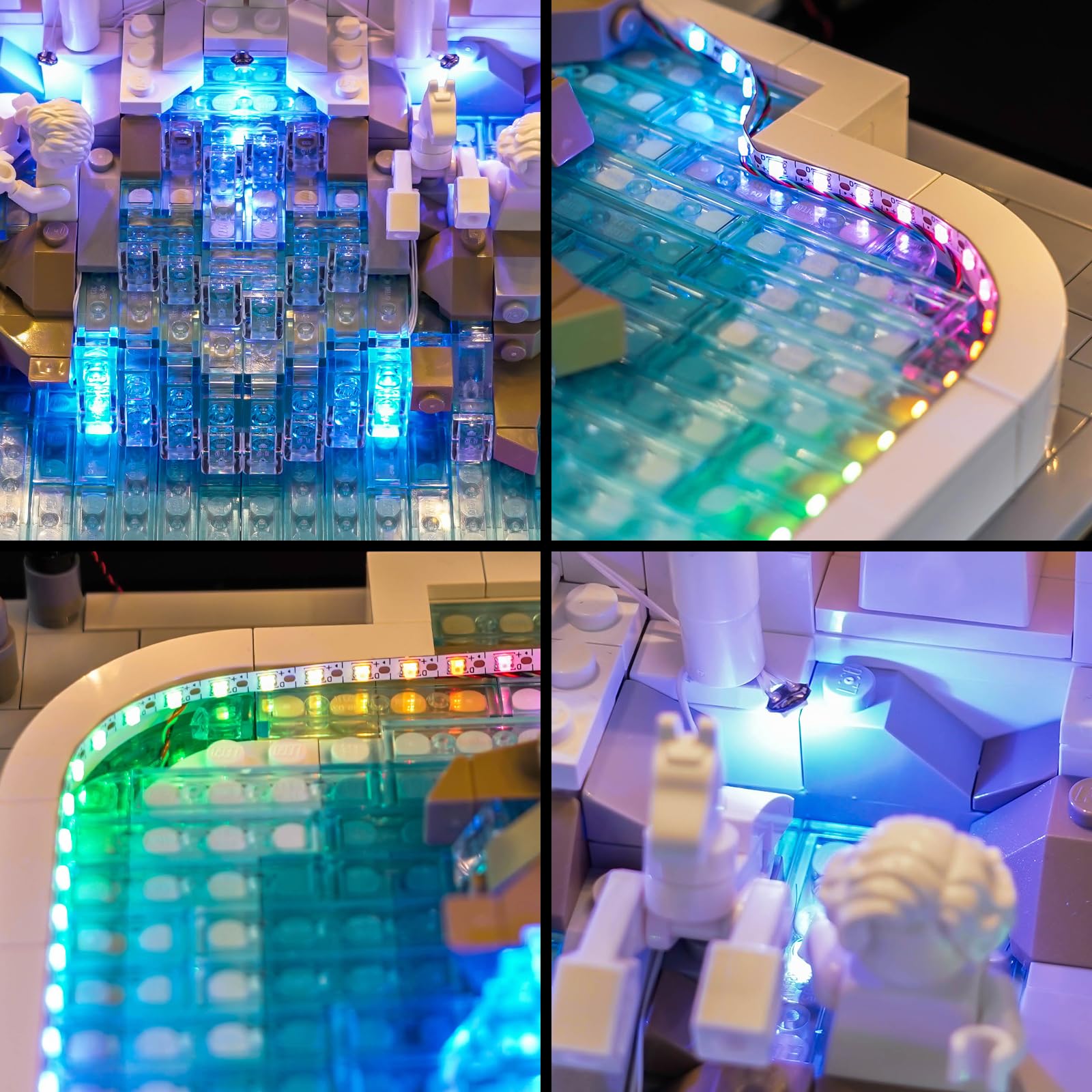 Pilot zdalnego sterowania LED zestaw oświetlenia RGB kompatybilny z Lego Trevi Fountain 21062 (nie model), dekoracyjne oświetlenie zestaw kompatybilny z Lego 21062 Trevi Fountain kreatywna zabawka