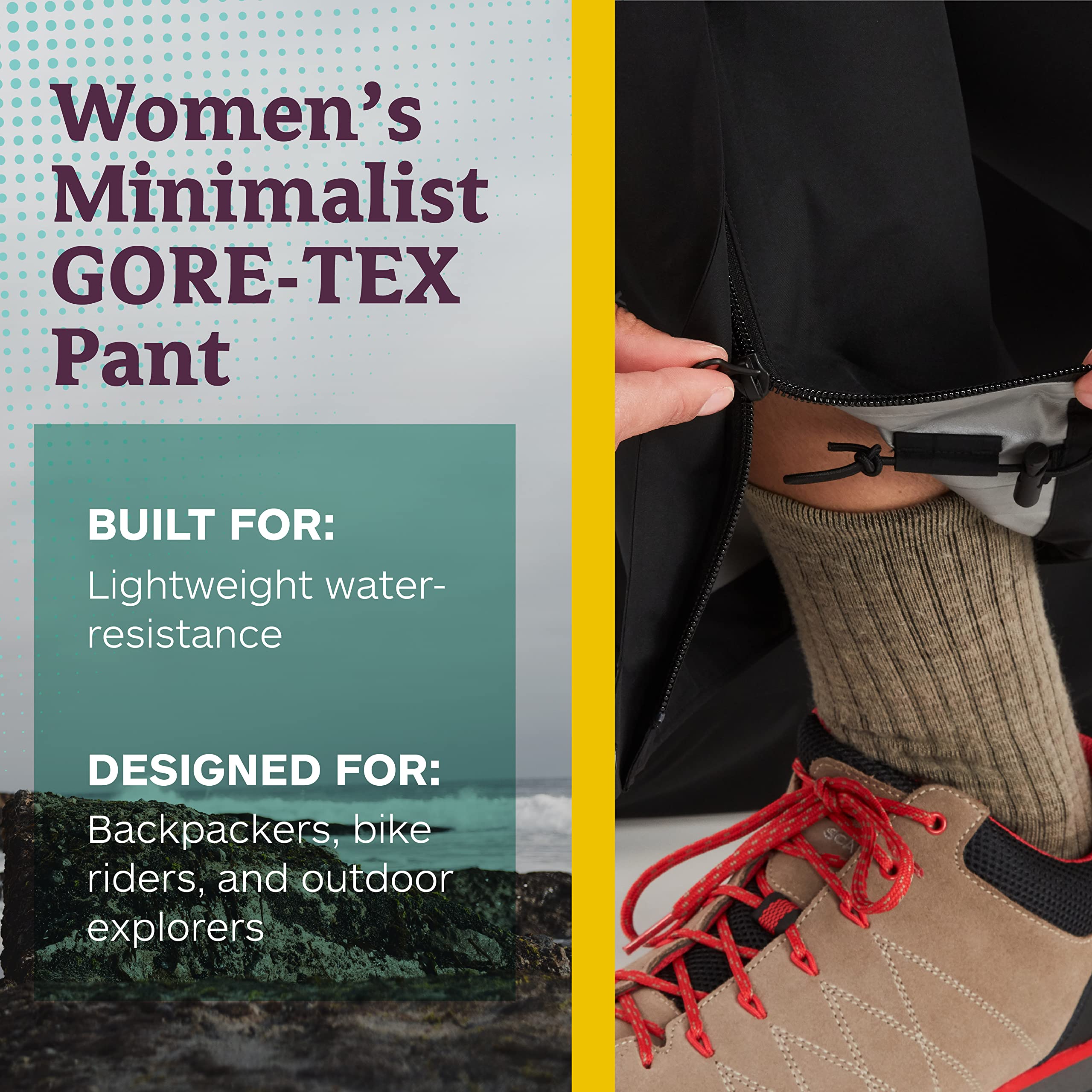 MARMOT Wm's Minimalist Pant - Pantalón impermeable Gore-Tex para lluvia, pantalón resistente al viento para senderismo, prenda transpirable para la lluvia para hacer excursiones Mujer