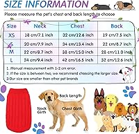 Vista 2 de 6 suéteres para perro, suéter de punto para perros pequeños, perros medianos, cachorros, perros, cuello alto, suéter clásico para mascotas, ropa