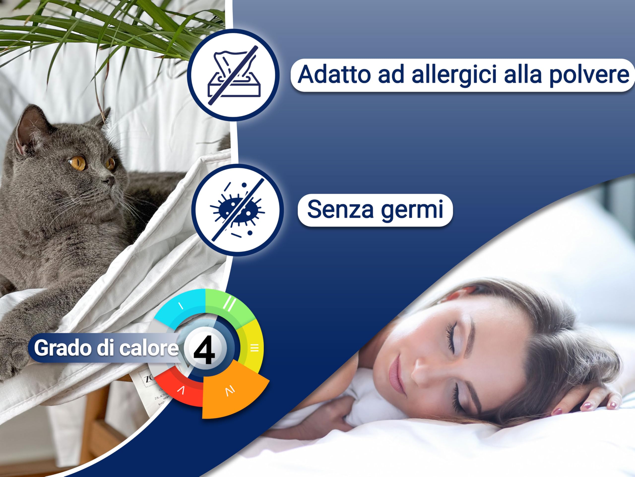 ZOLLNER Trapunta quattro stagioni - piumone annuale in 135x200 cm morbido e traspirante - imbottitura in poliestere - lavabile a 95°C - Qualità alberghiera - Certificato OEKO TEX (R)