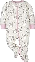 Vista 3 de Gerber Sleep 'N Play - Paquete de 4 enterizos con pies para niñas bebés