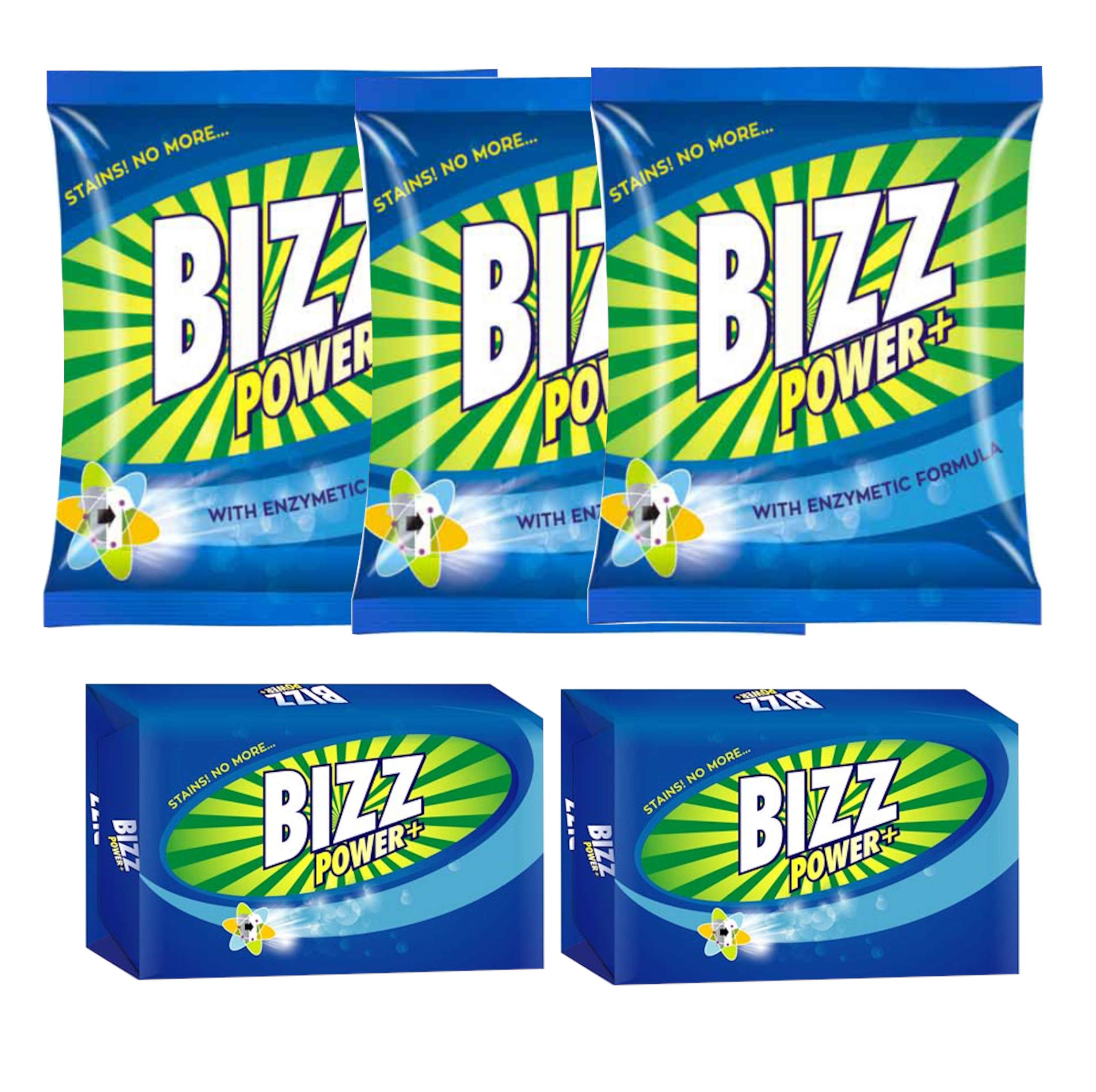 RCM Bizz Detergent Powder 500gx3 and Cake 190gx2 Combo Pack-image-26