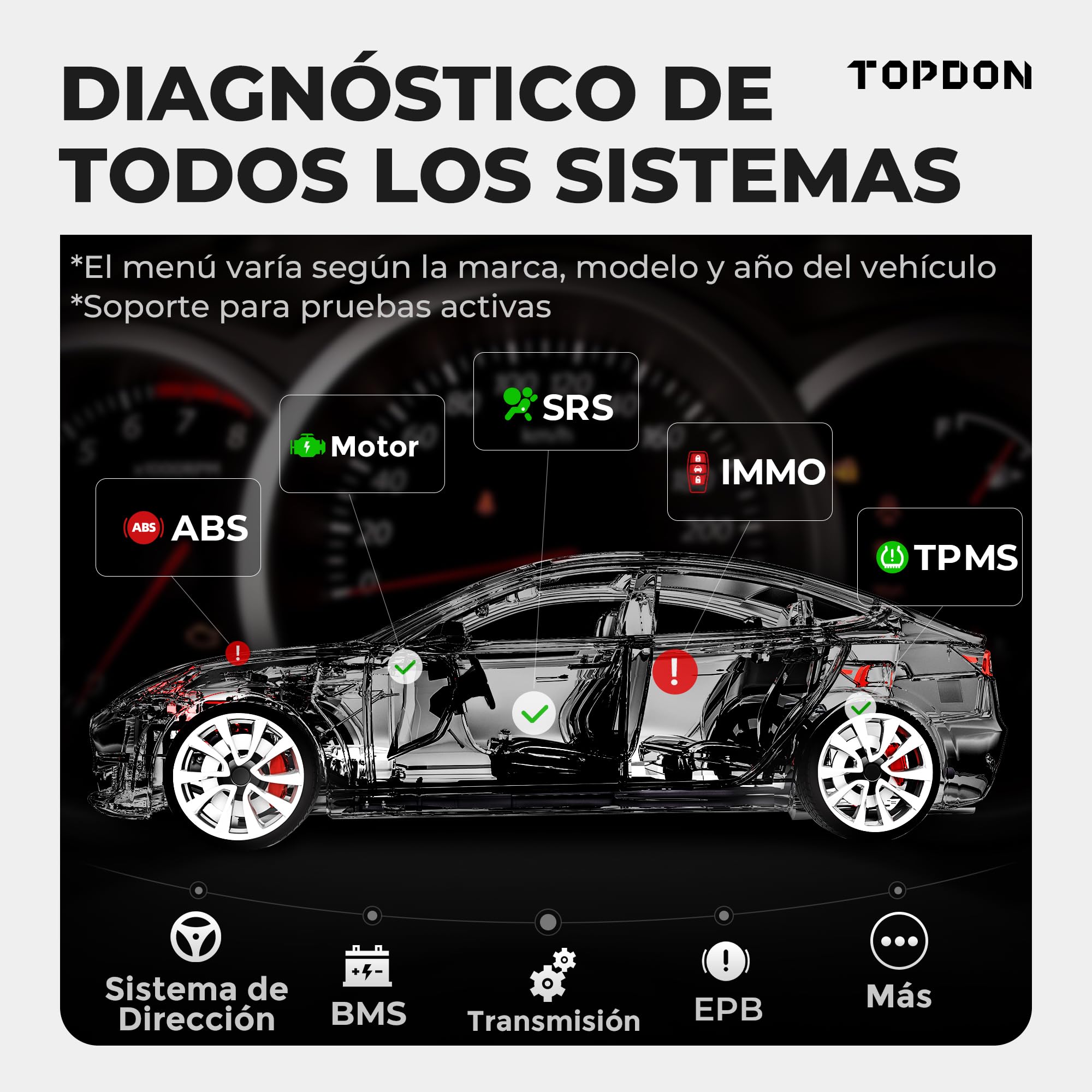 TOPDON ArtiDiag800BT 2 OBD2 - Dispositivo de diagnóstico con Todos los diagnósticos del Sistema 28+ Servicio, Dispositivo de diagnóstico para Coche con Bluetooth, 2 años de Software Gratuito