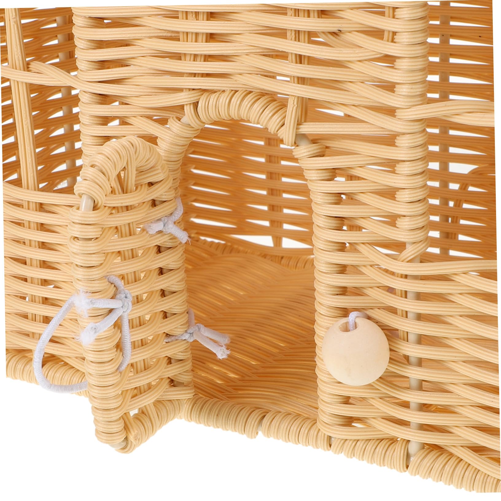 ULTECHNOVO Cesta de Dulces Navideña Tejida Mano con Asa Cesta de Casa de Muñecas Hecha de Ratán Sintético para Bodas Showers y Decoración Festiva