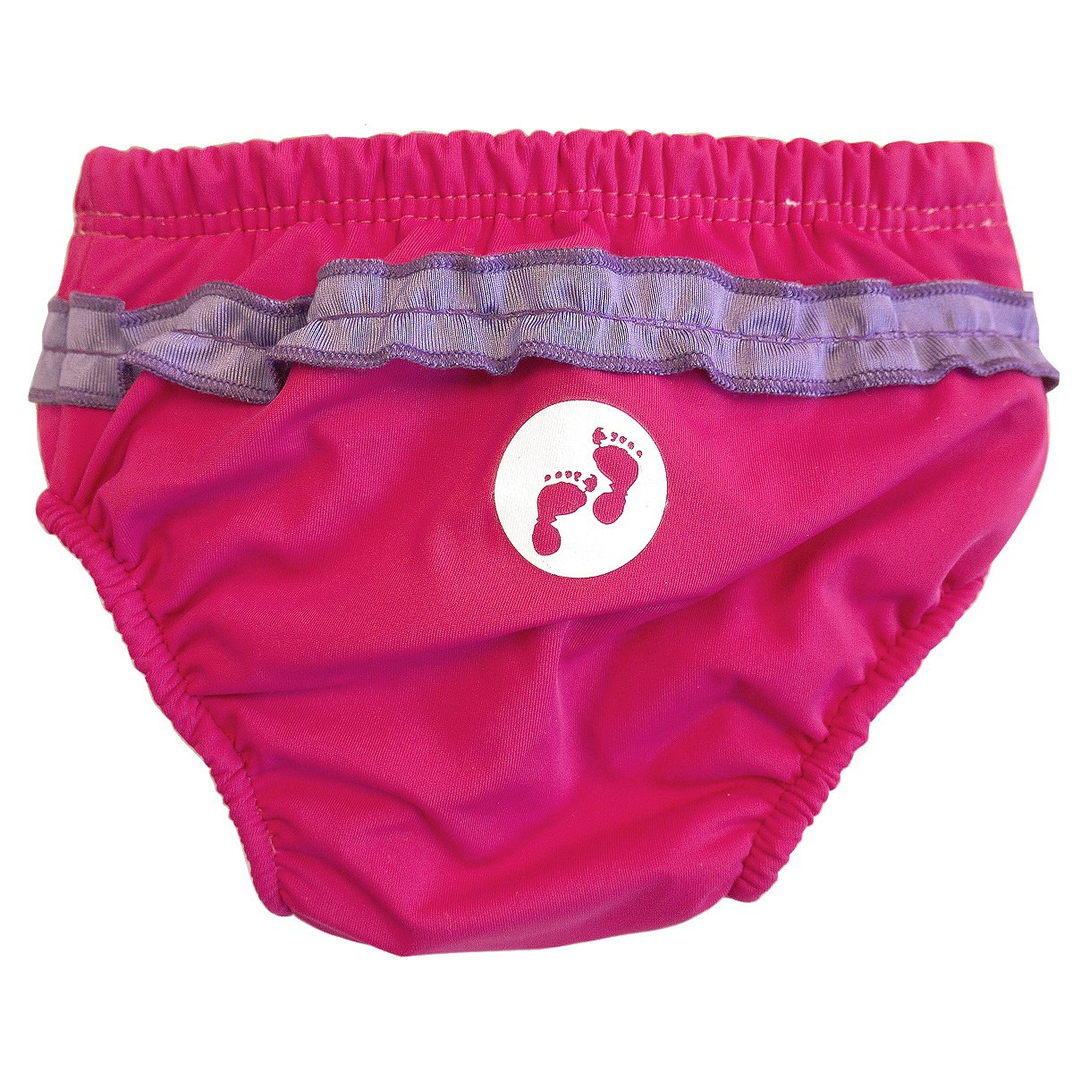 Two Bare Feet Baby Swim Nappy Reusable Neoprene Swim Nappy for Babies & Toddlers Pool Beach & Swimming Lessons (Medium 12-18mths, Raspberry/Lilac)