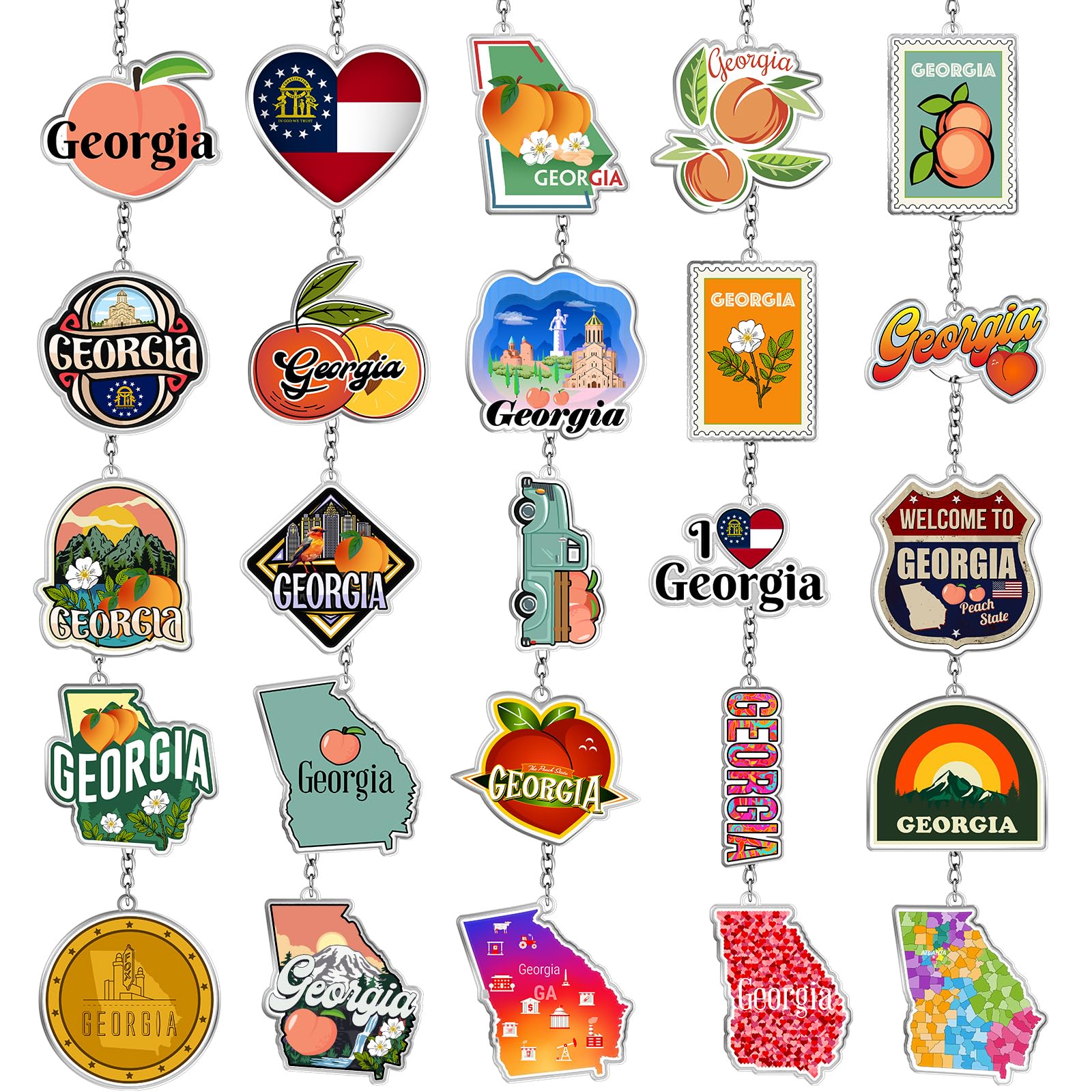 Sureio 25 Pcs USA Souvenir Keychain Gifts Bulk California Los Angeles