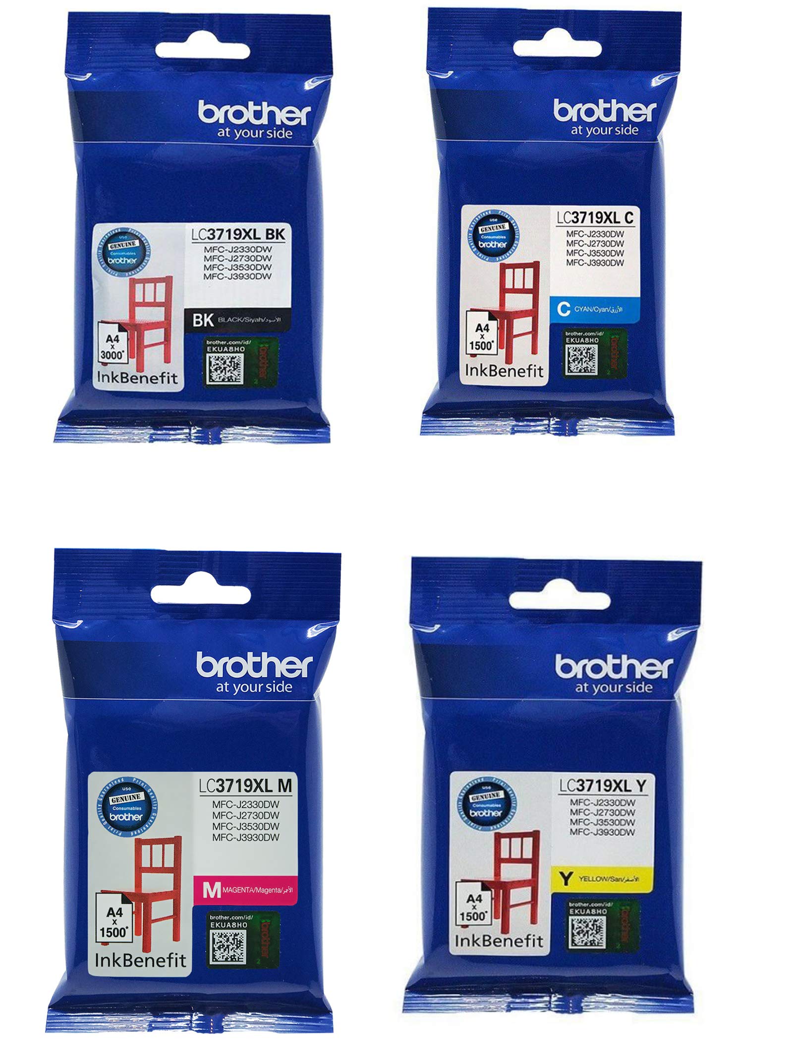 BROTHER LC3719XL Ink Set for MFCJ2330DW/MFCJ2730DW/MFCJ3530DW & MFCJ3930DW