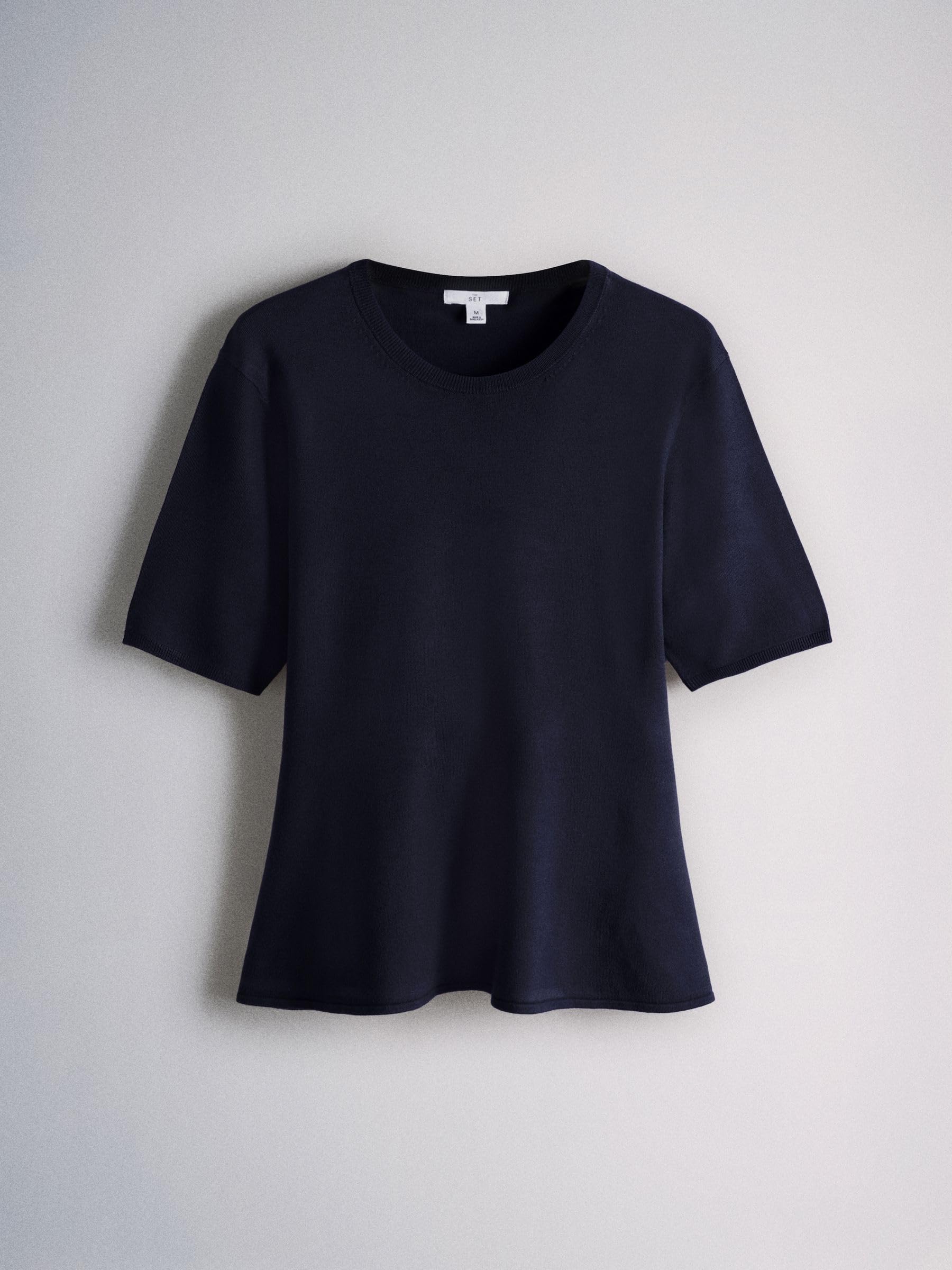 THE SET Femme T-Shirt à Basque en Maille Fine, Lot de 3 | Coupe standard