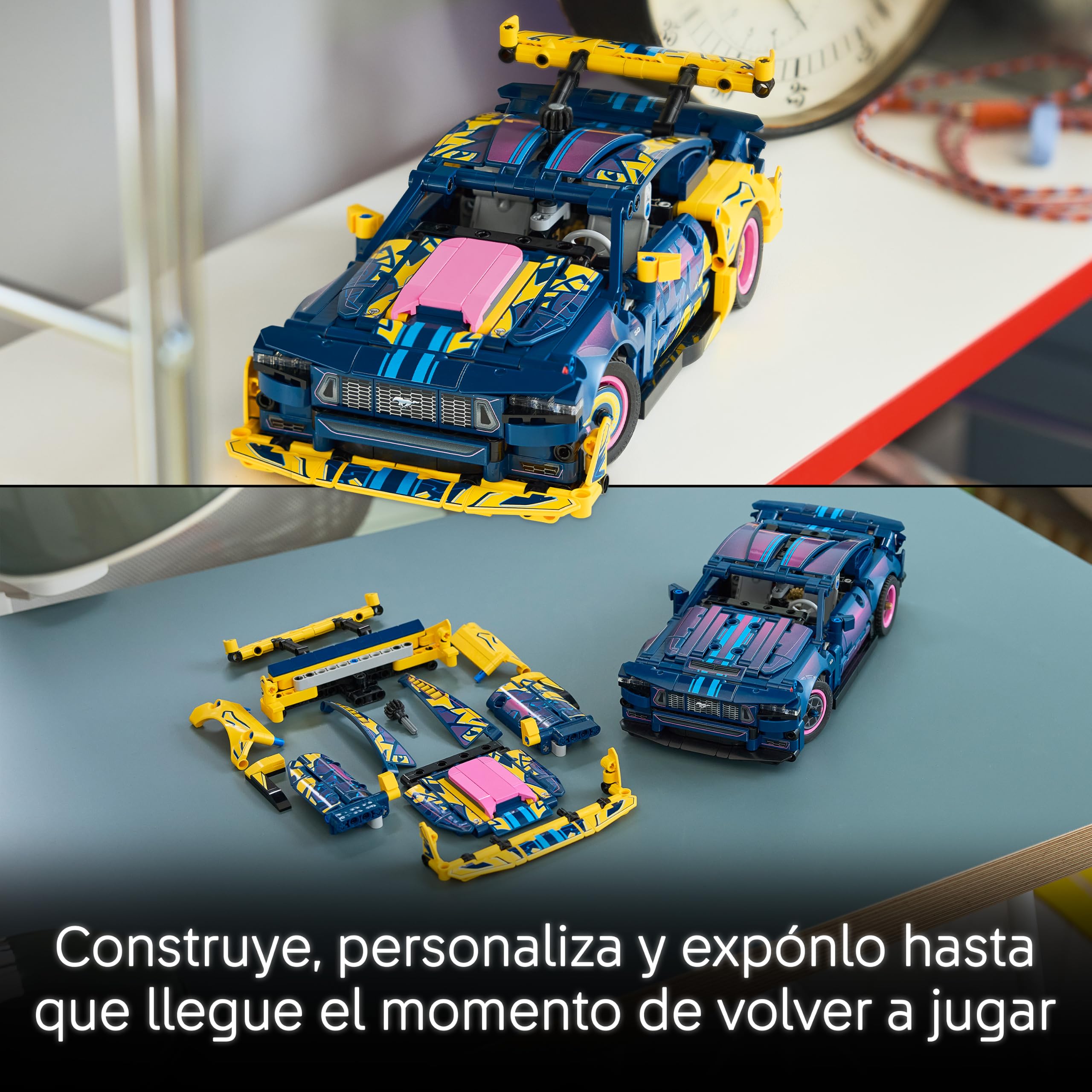 LEGO Technic Taller de Tuning: Coche Ford Mustang GT de Juguete – Kit de Maquetas con Motor V8, Dirección en la Parte Superior y Partes Intercambiables – Regalo para Niños de 10+ Años – 42236