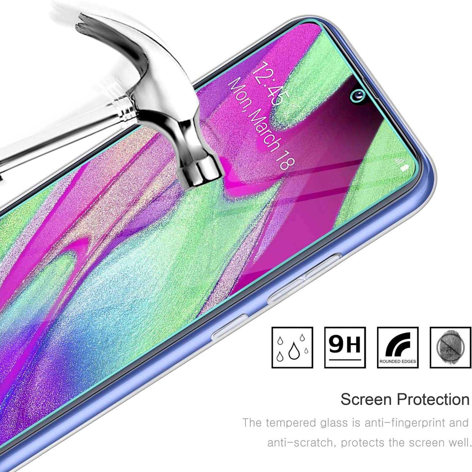 JIENI Cover per TCL Plex T780H Custodia + 2 Pezzi Vetro Temperato Pellicola (6.53), Black Silicone Custodie Protettivo Cartoon Case Morbido TPU Guscio Copertura - Lupo Solitario