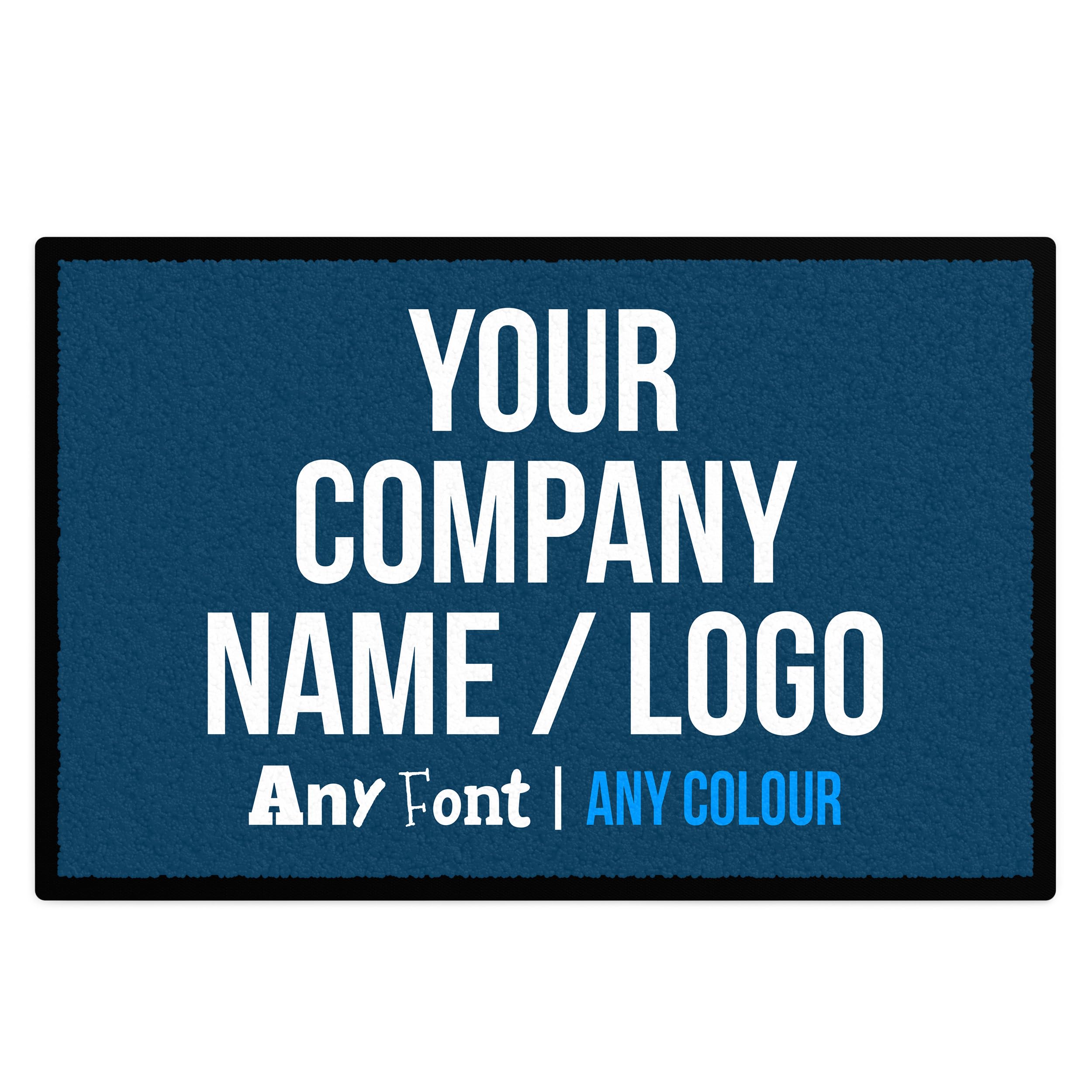 Custom Tradesman Floor Mat Door Mat with Personalised Company Business Logo Printed Doormat, Black