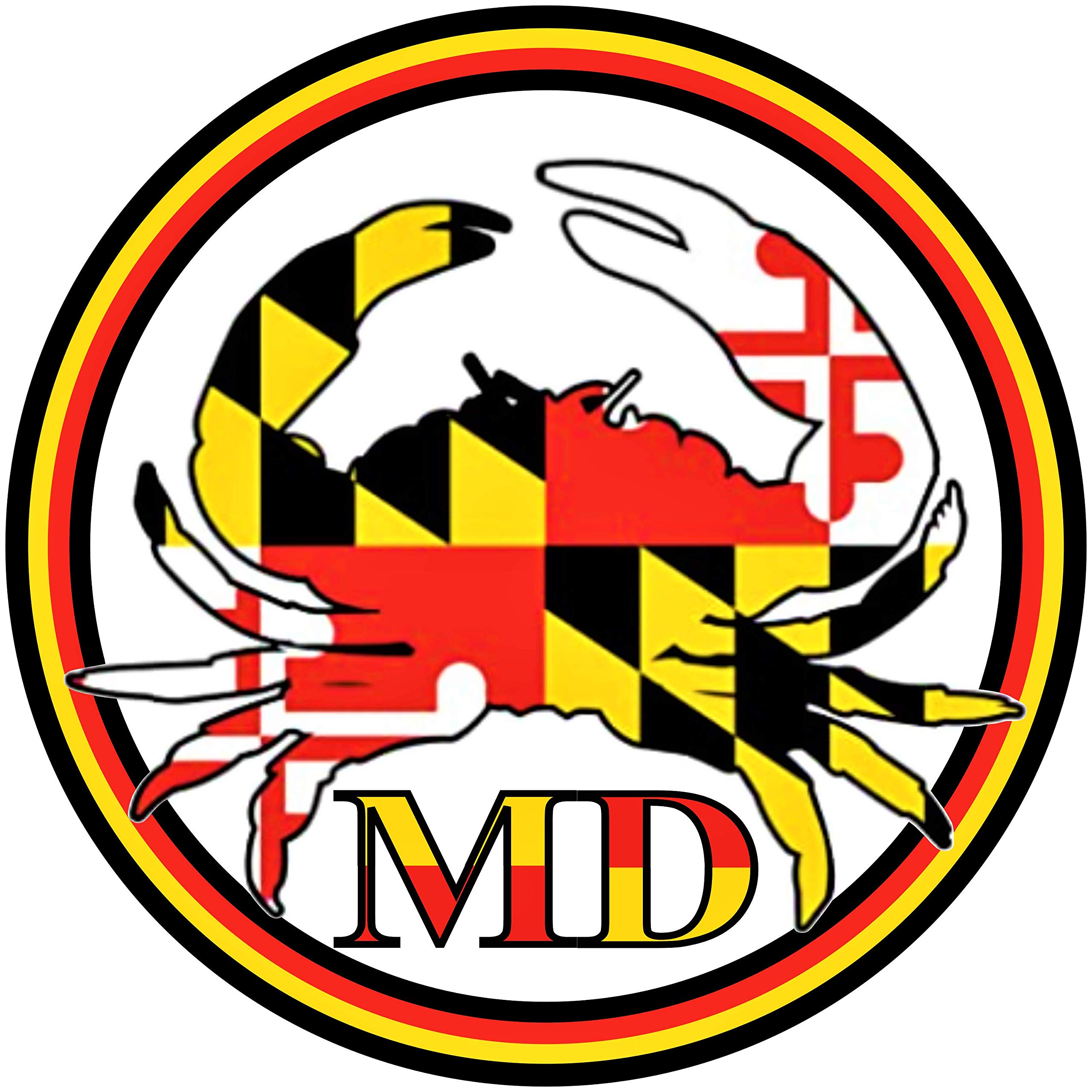 Autocollant Vinyle Drapeau Maryland Crab - 3x3 Pouces, Résistant Aux UV - Pour Pare-choc Ou Vitre