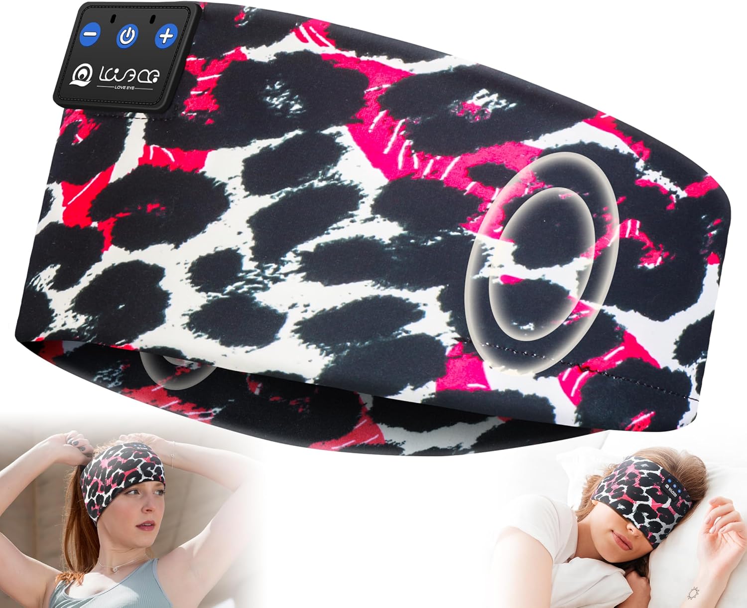LOVE EYE Sleep Headphones Wireless Headband Headphones Bluetooth 5.4 for Side Sleeper Bluetooth Headband Earphones for Sports for tech Gadgets Gifts