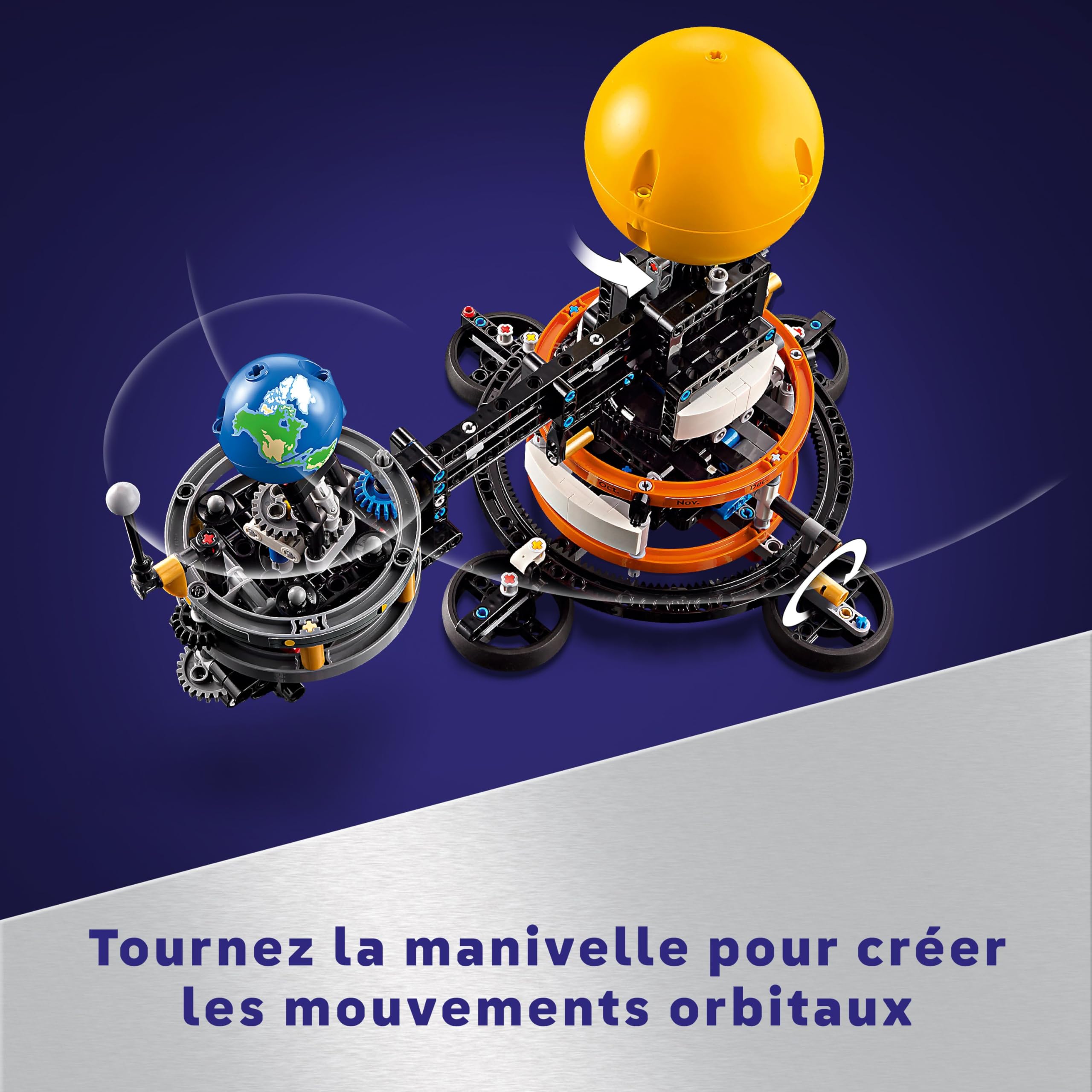 LEGO Technic La Planète Terre et la Lune en Orbite, Jouet de Construction Créatif, Stimule le Jeu en Autonomie, Thème du Système Solaire, Cadeau Intergalactique pour Garçons et Filles Dès 10 Ans 42179