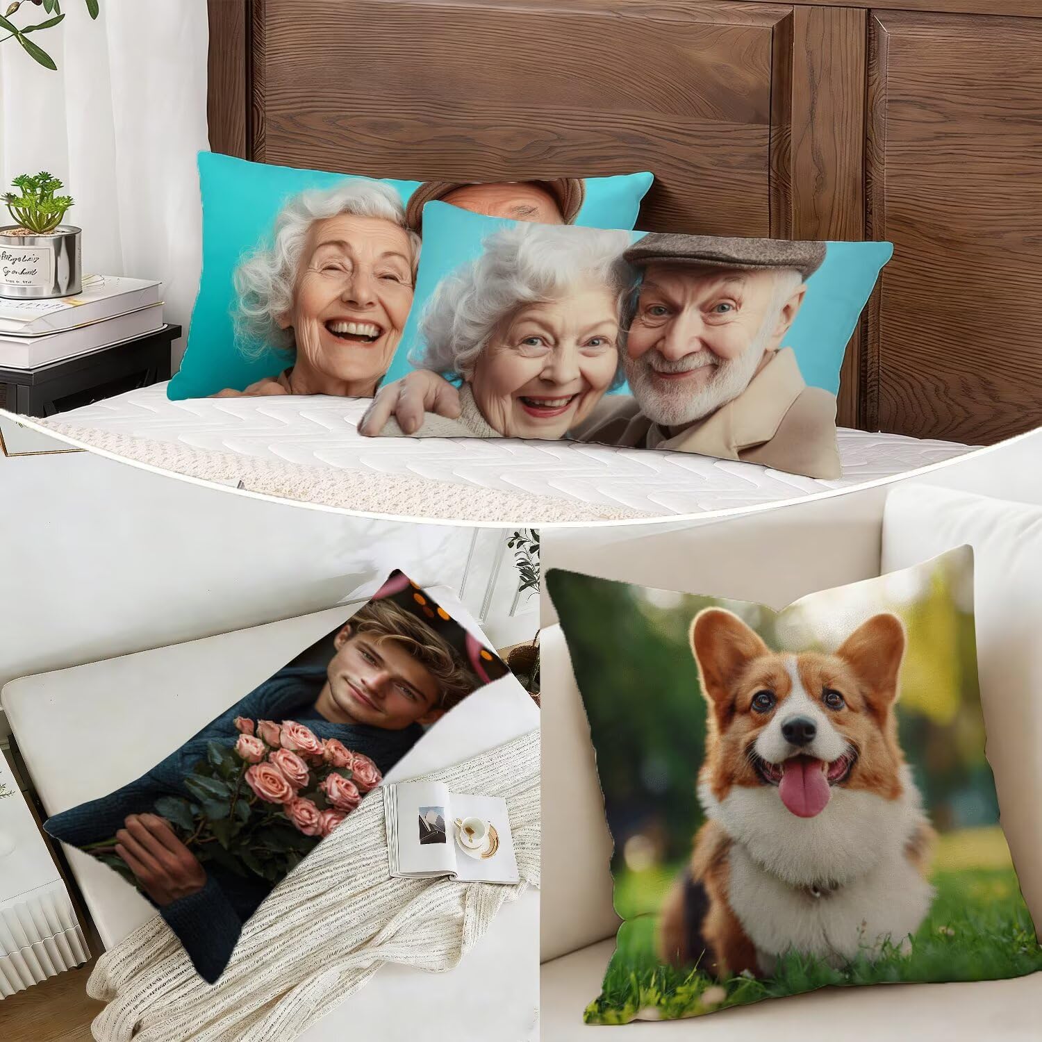 Cojin Personalizado Foto a Doble Cara 60x180cm - Cojines Exterior,Funda de Almohada Impermeable - Regalo Original para San Valentín y Aniversario Parejas para Cama Sofa Terraza Salon Jardin J1-219