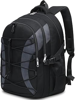 BLUEFAIRYMiddle High School Backpack for Teen Boys Girls Large College Bookbag with Laptop Sleeve Back to School Book Bags Mochilas Escolares para Niños Niñas Adolescentes (Black/Dark Gray, Solid)