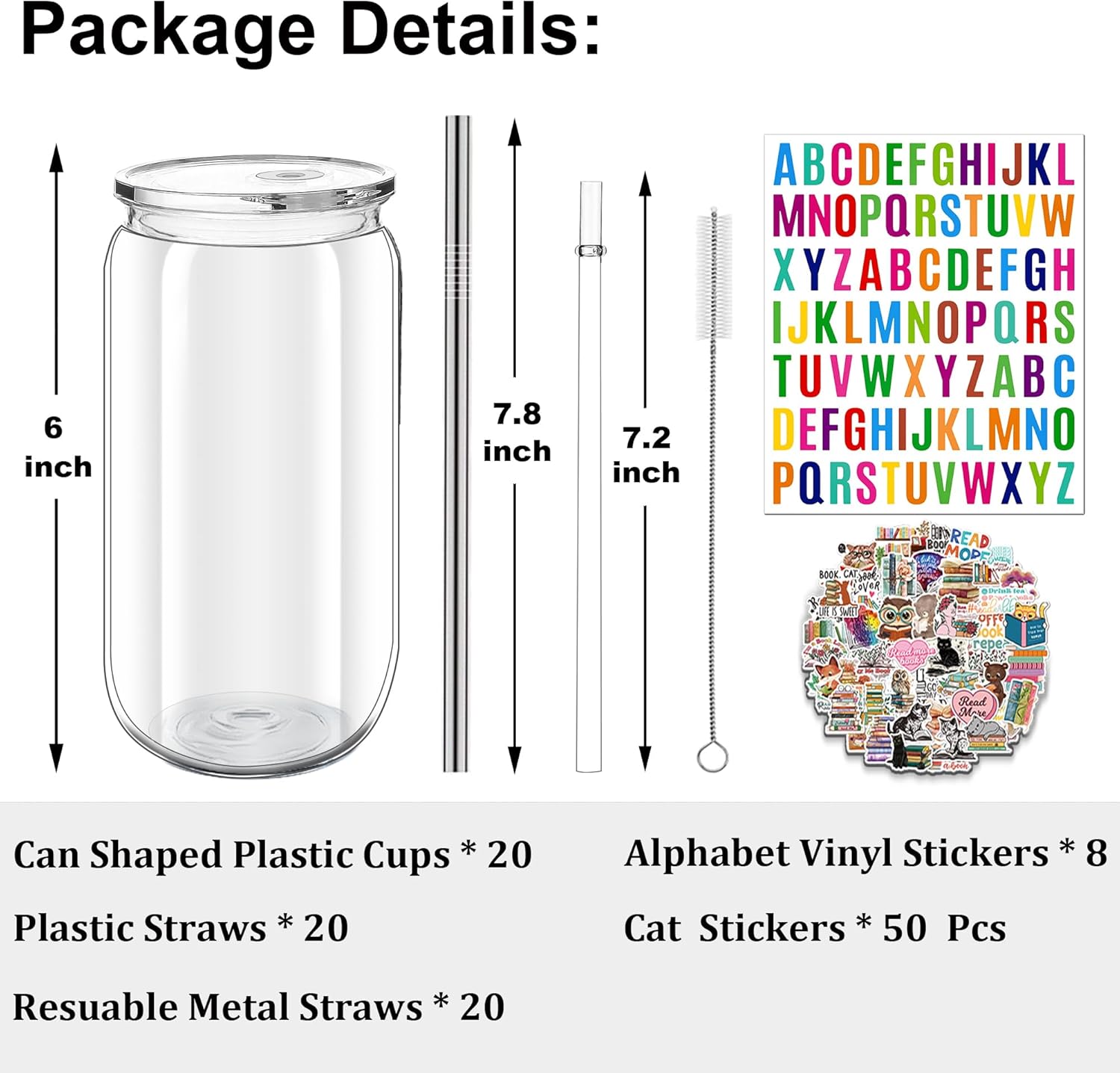 16 oz Plastic Cups Reusable with Lids and Straws & DIY Sticker, 20Pack Acrylic Mason Jars Iced Coffee Drinking Glasses Cup for Park Picnic, Poolside, Party Giveaways, Jelly Color - Image 2